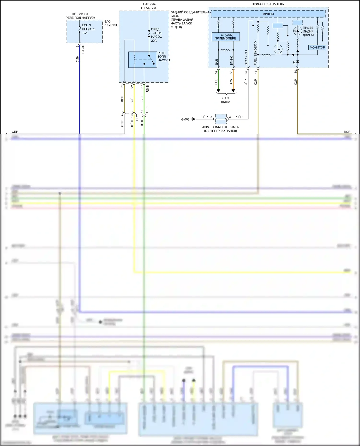 Stinger Kia I (2017-2021): Электросхема двигатель 2.0л турбо, электросхема органов управления двигателем (6 из 7) 