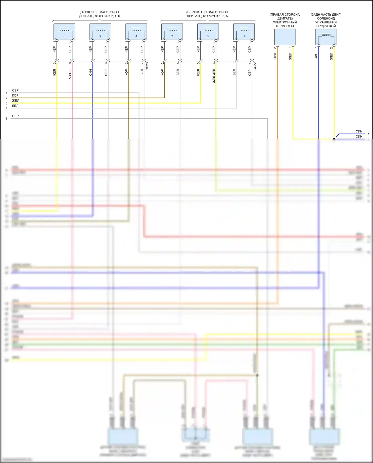 Stinger Kia I (2017-2021): Электросхема двигателя 3,3л турбо, электросхема органов управления двигателем (3 из 9) 