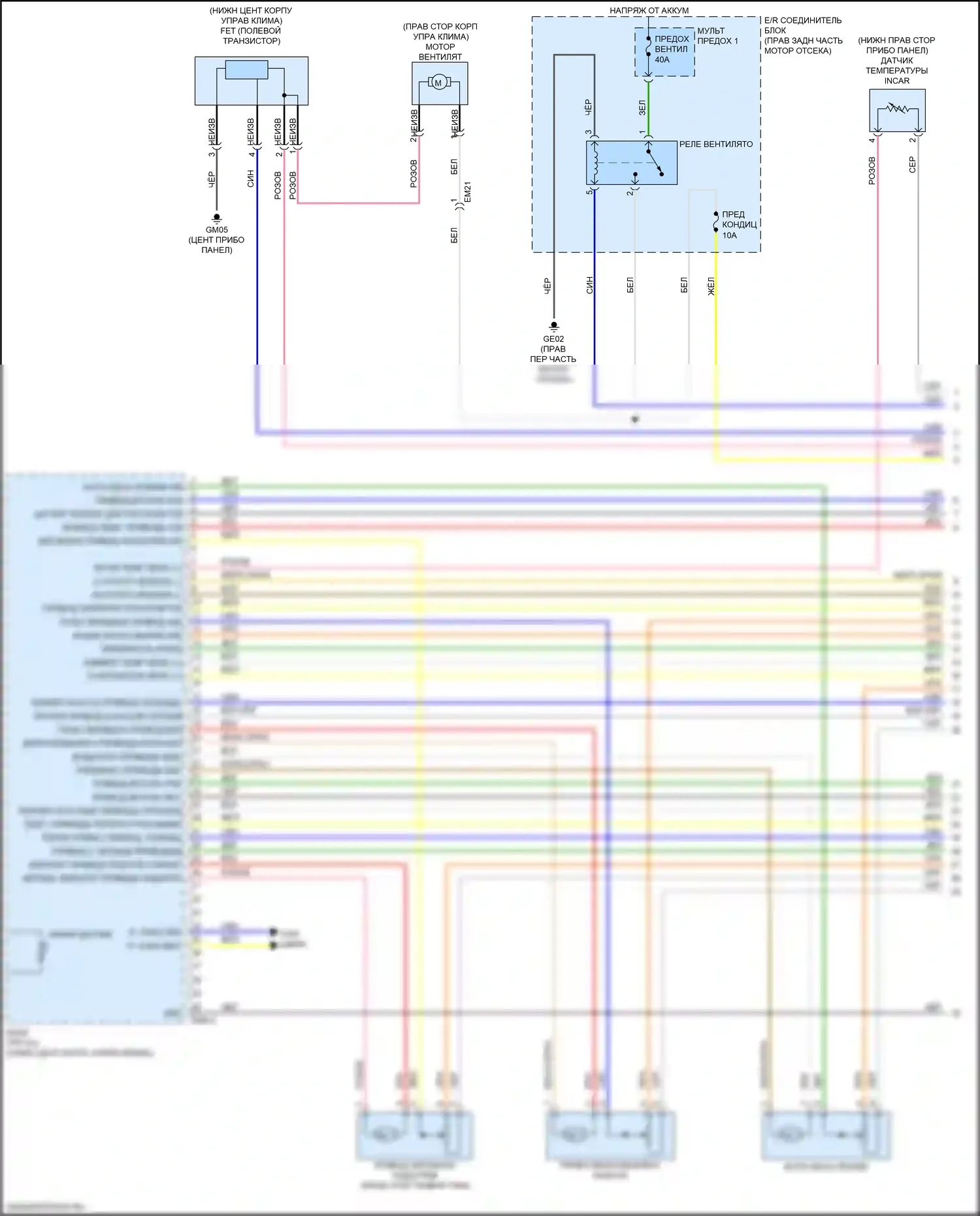 Stinger Kia I (2017-2021): Электросхема климат контроля (1 из 4) 