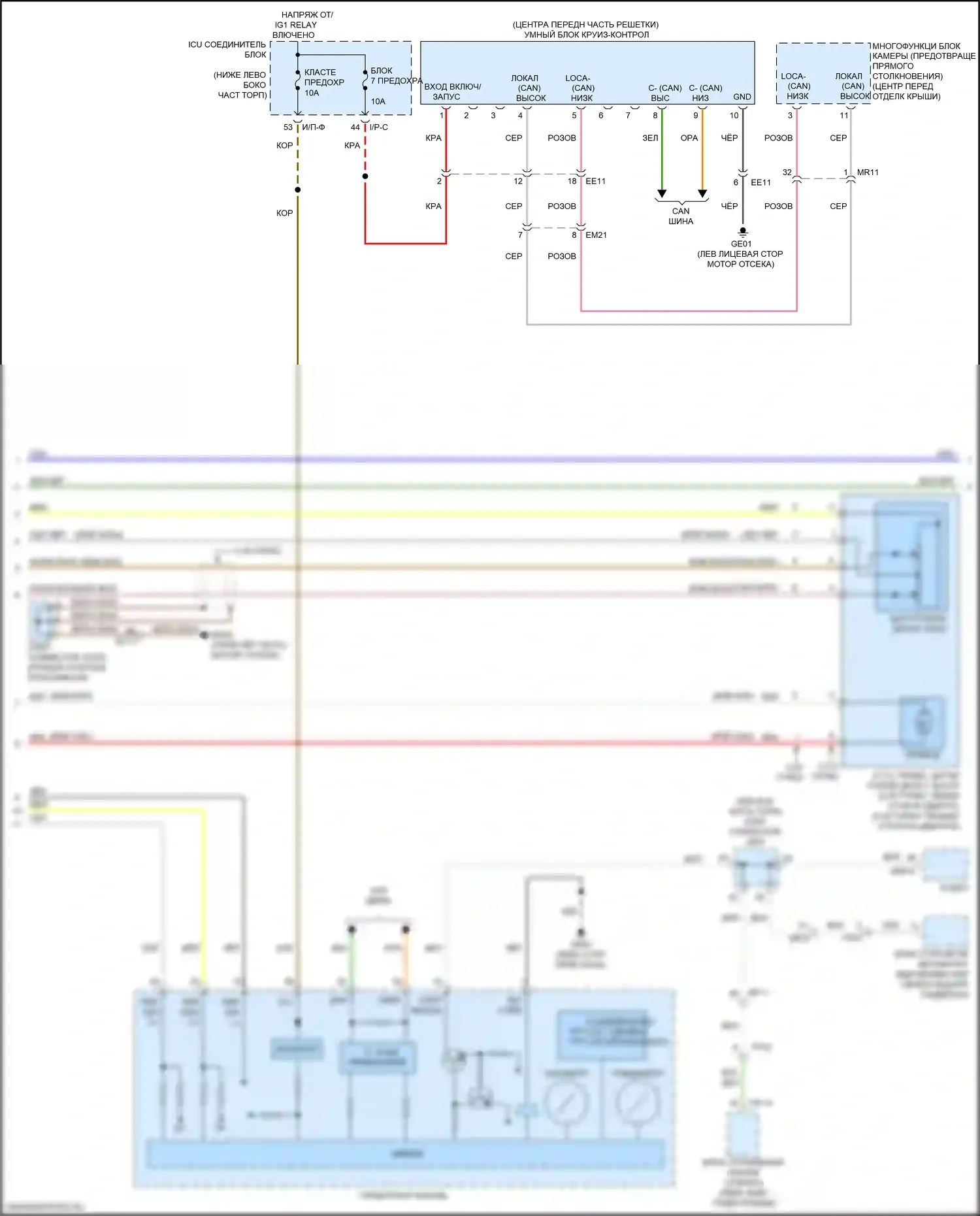 Stinger Kia I (2017-2021): Электросхема круиз-контроля (2 из 3) 