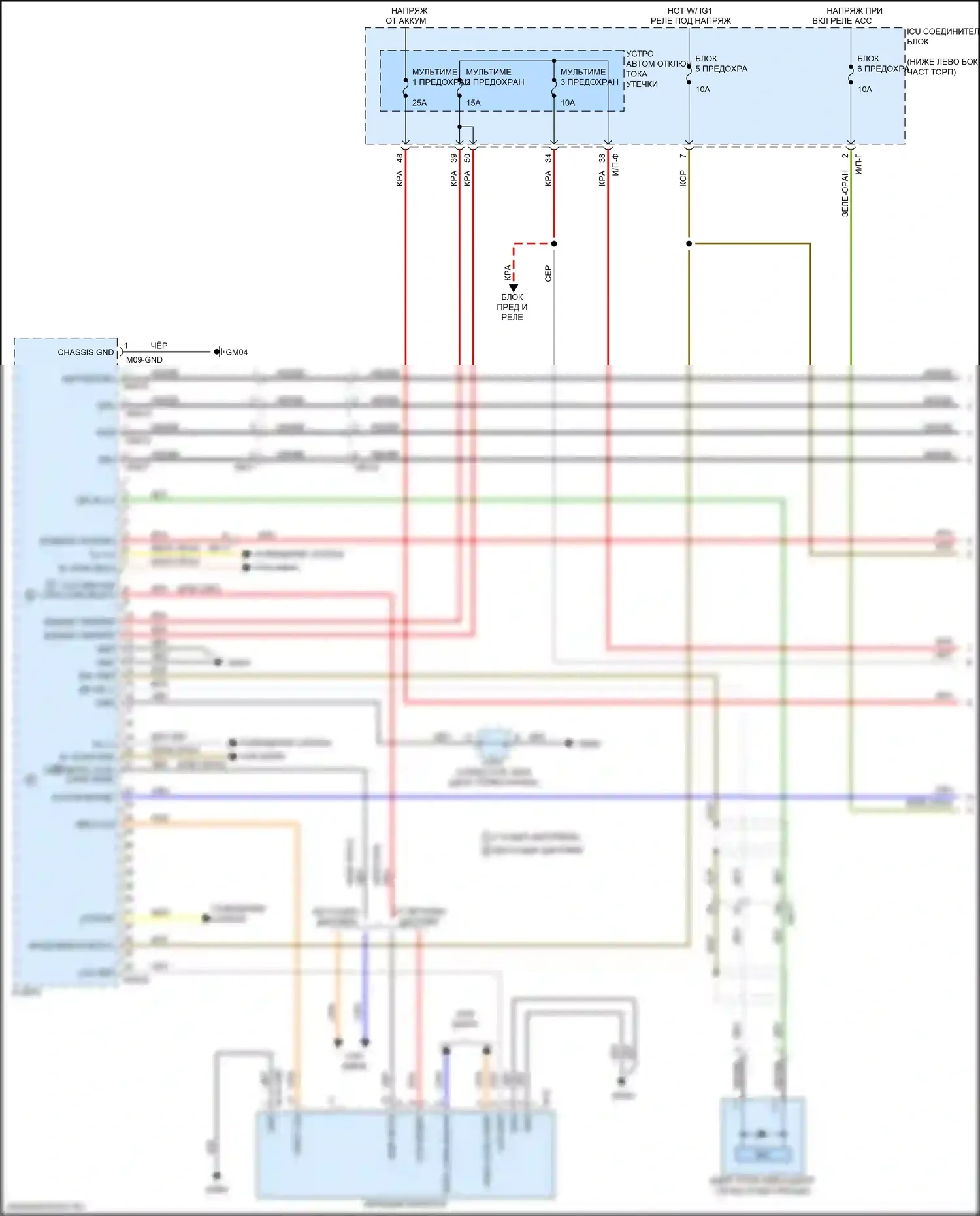 Stinger Kia I (2017-2021): Электросхема магнитолы, без усилителя (1 из 3) 