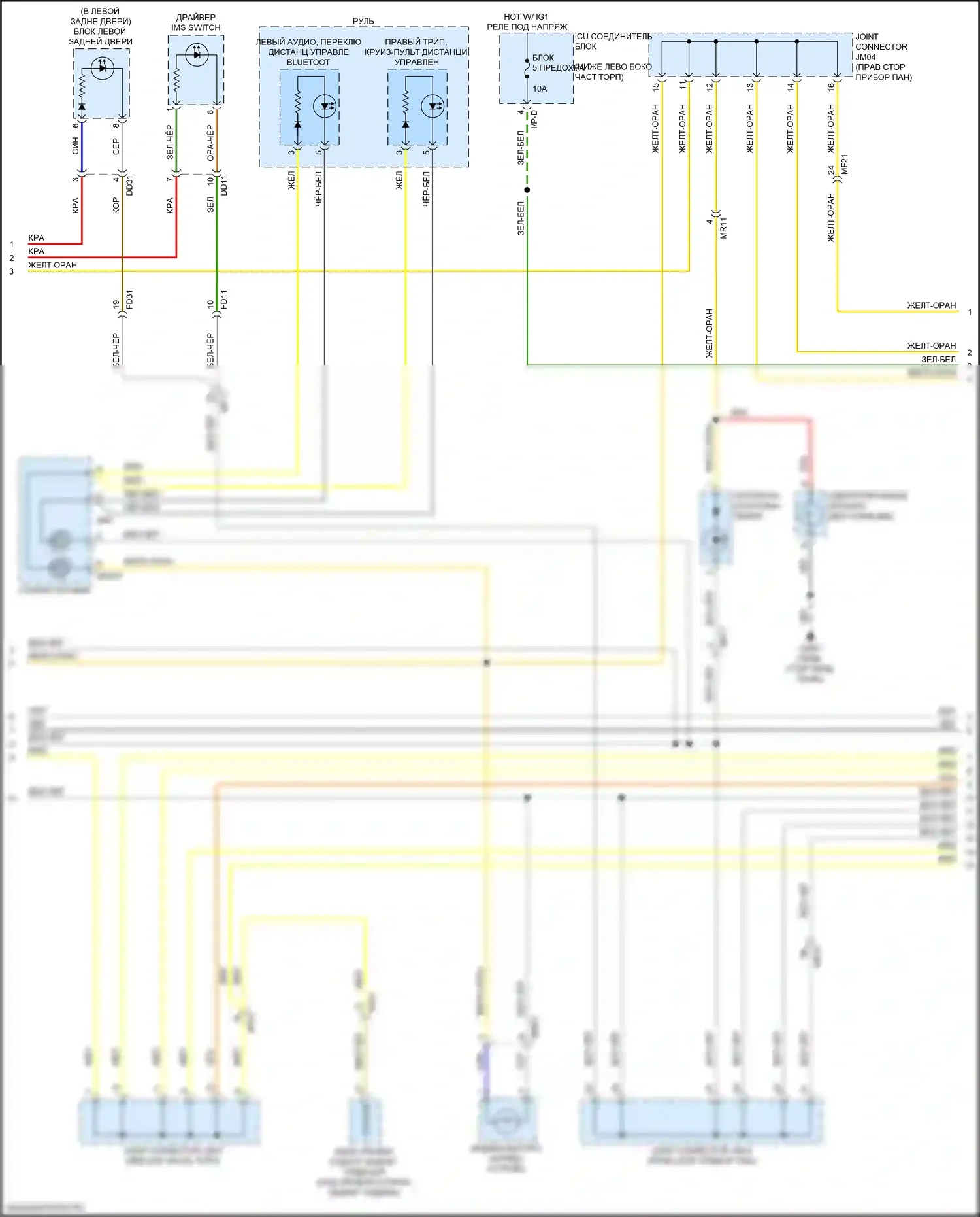 Stinger Kia I (2017-2021): Электросхема подсветки приборной панели (2 из 3) 