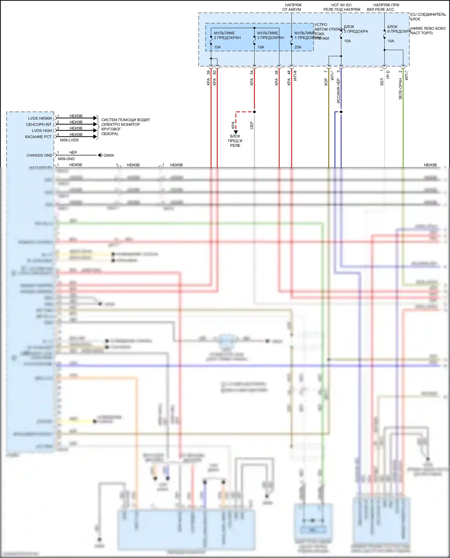 Stinger Kia I (2017-2021): Электросхема навигации, с усилителем mobis (1 из 4) 