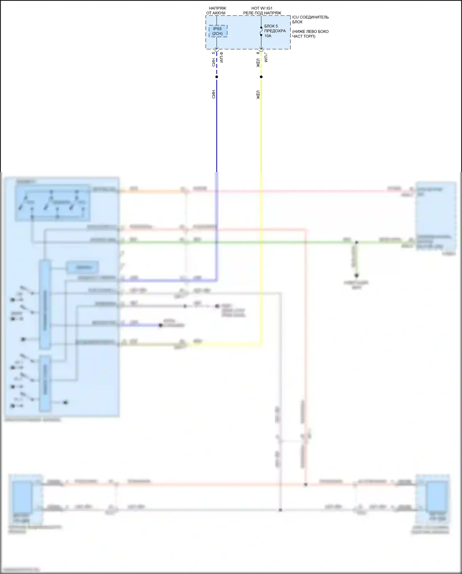 Stinger Kia I (2017-2021): Электросхема электрохромного зеркала, с homelink 