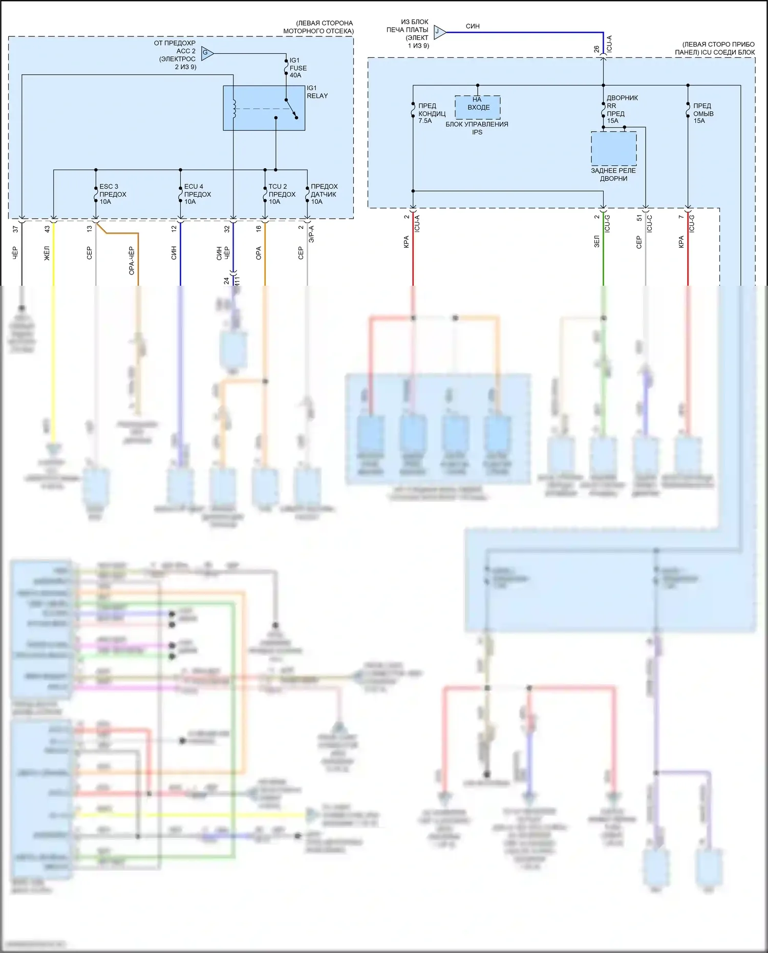 Telluride Kia I рестайлинг (2022-2024): Электросхема блока предохранителей реле (3 из 9) 