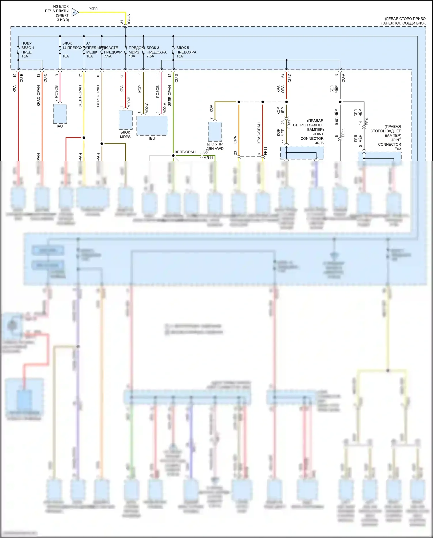 Telluride Kia I рестайлинг (2022-2024): Электросхема блока предохранителей реле (8 из 9) 