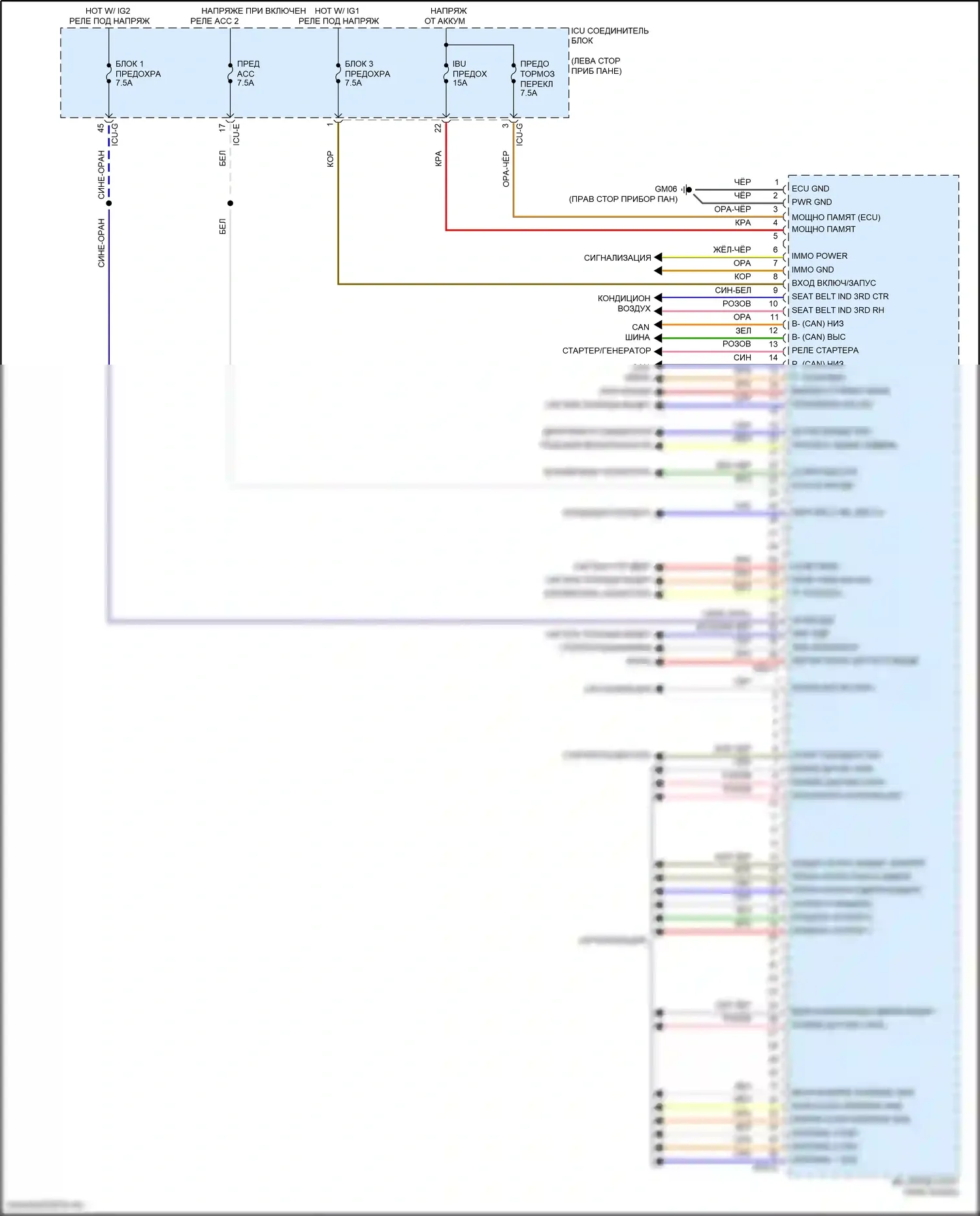 Telluride Kia I рестайлинг (2022-2024): Электросхема блока встроенного управления (2 из 2) 