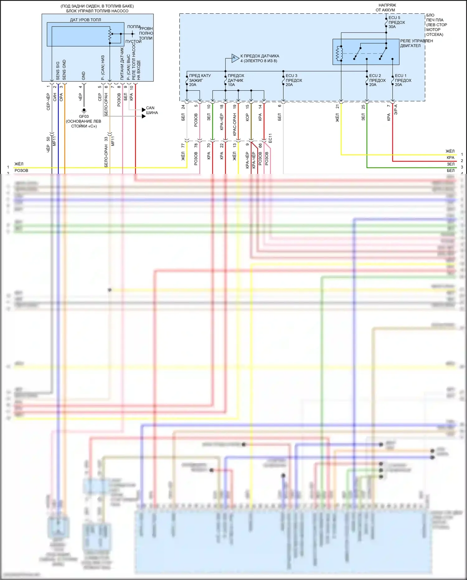 Telluride Kia I рестайлинг (2022-2024): Электросхема двигателя 3.8l, электросхема органов управления двигателем (4 из 8) 