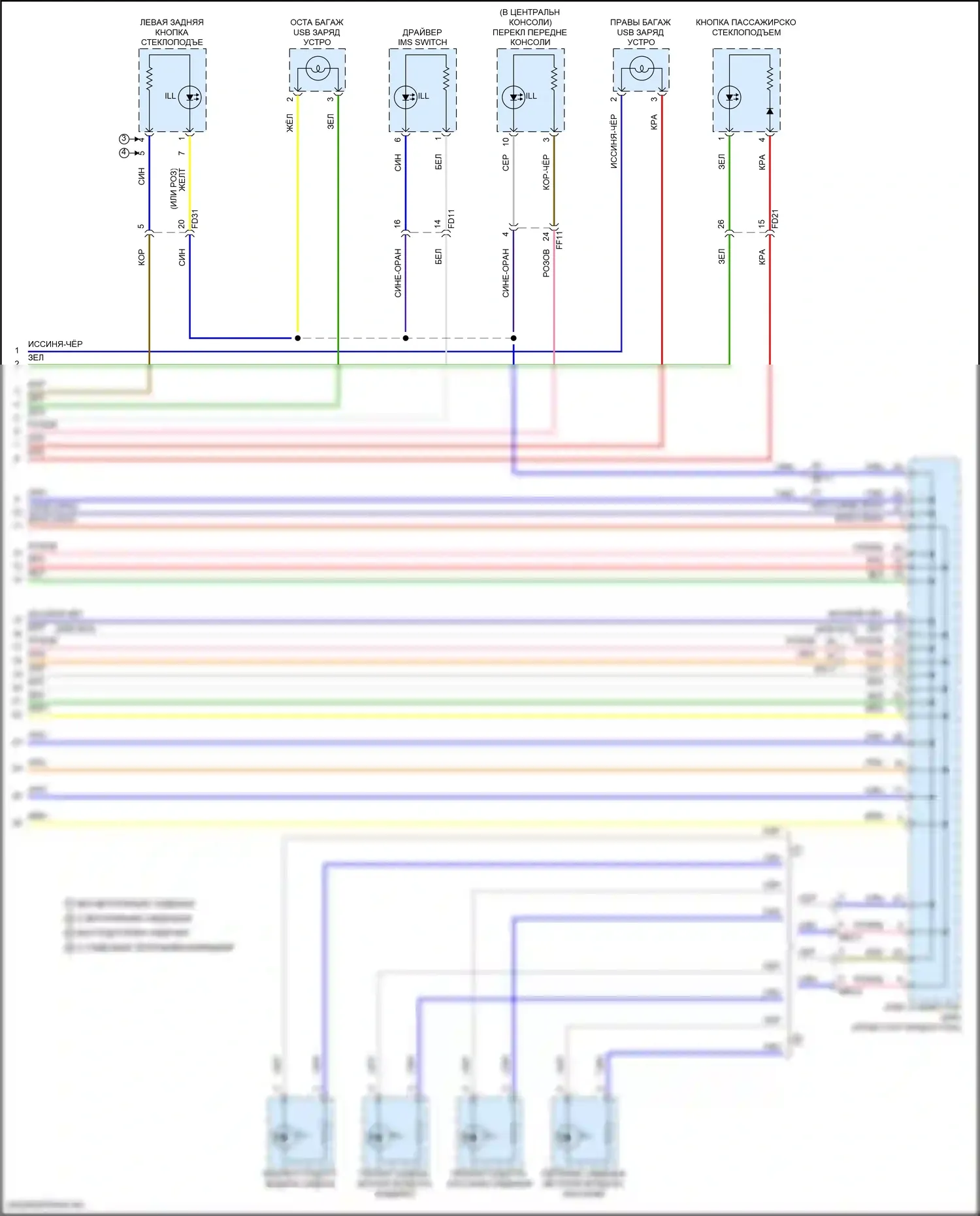 Telluride Kia I рестайлинг (2022-2024): Электросхема подсветки приборной панели (4 из 4) 