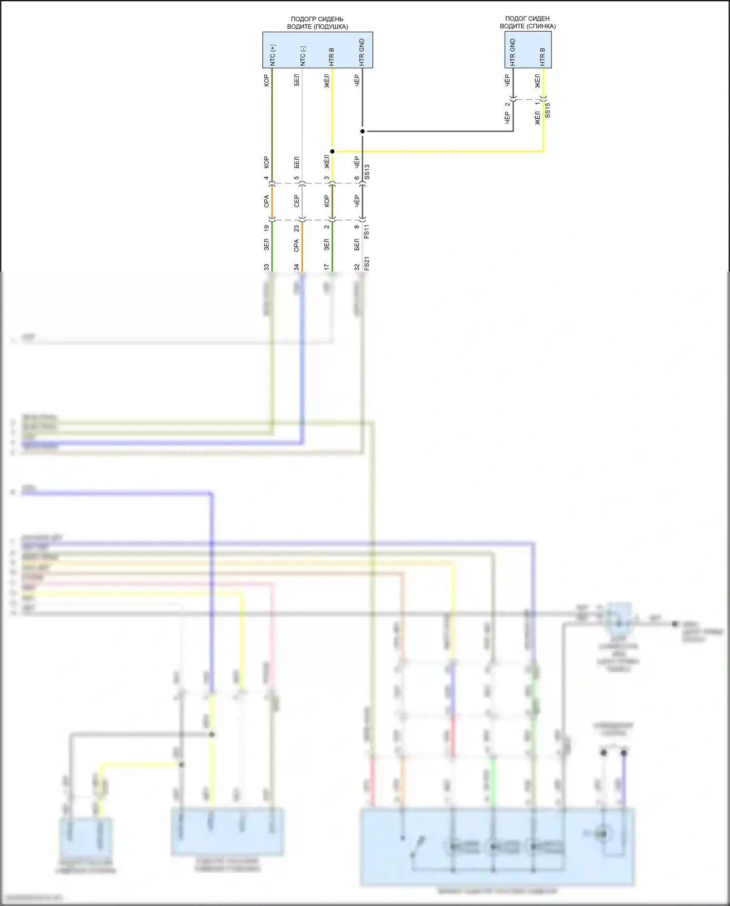 Telluride Kia I рестайлинг (2022-2024): Электросхема передних обогреваемых сидений (2 из 2) 