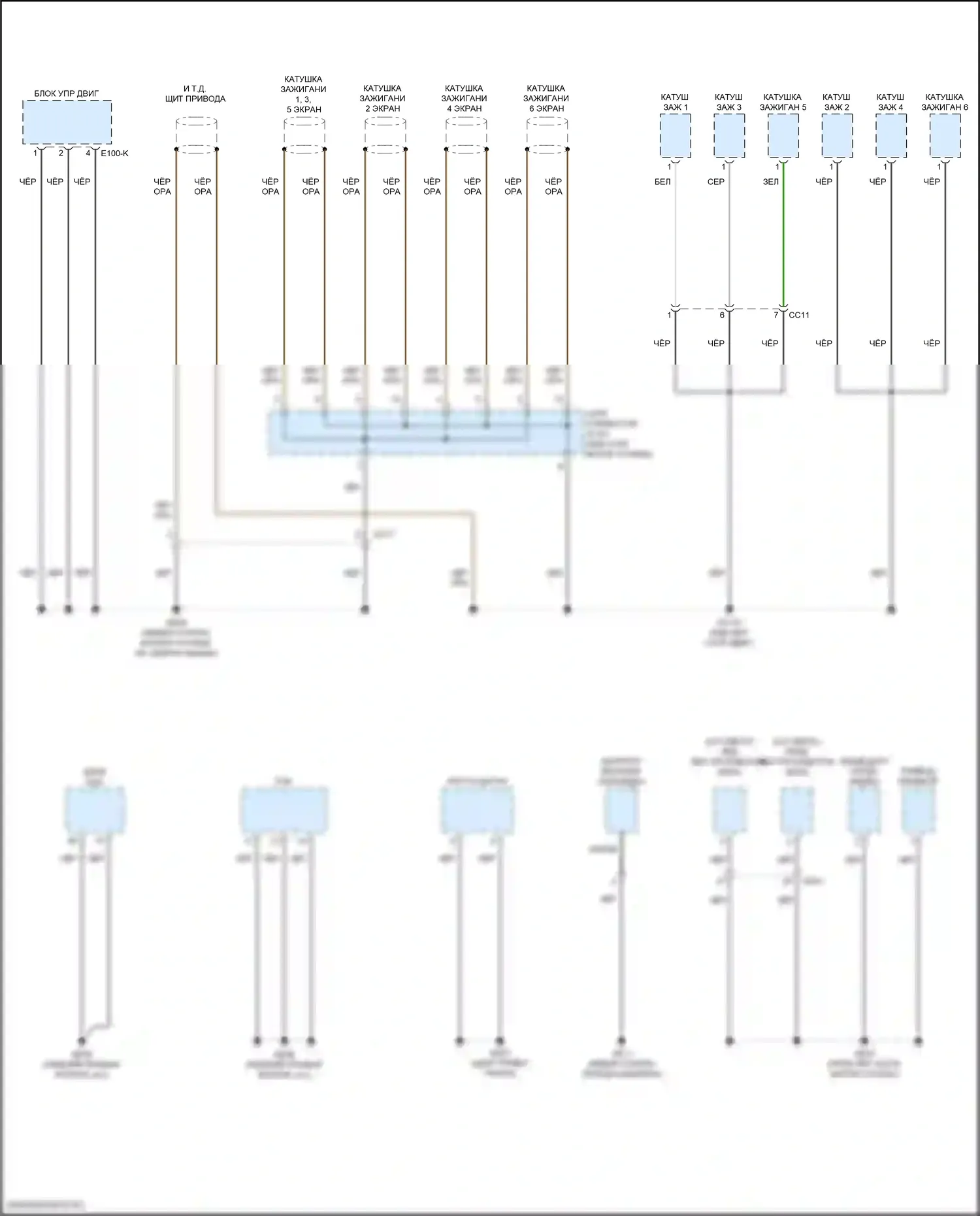 Telluride Kia I рестайлинг (2022-2024): Электросхема разводки массы (3 из 7) 