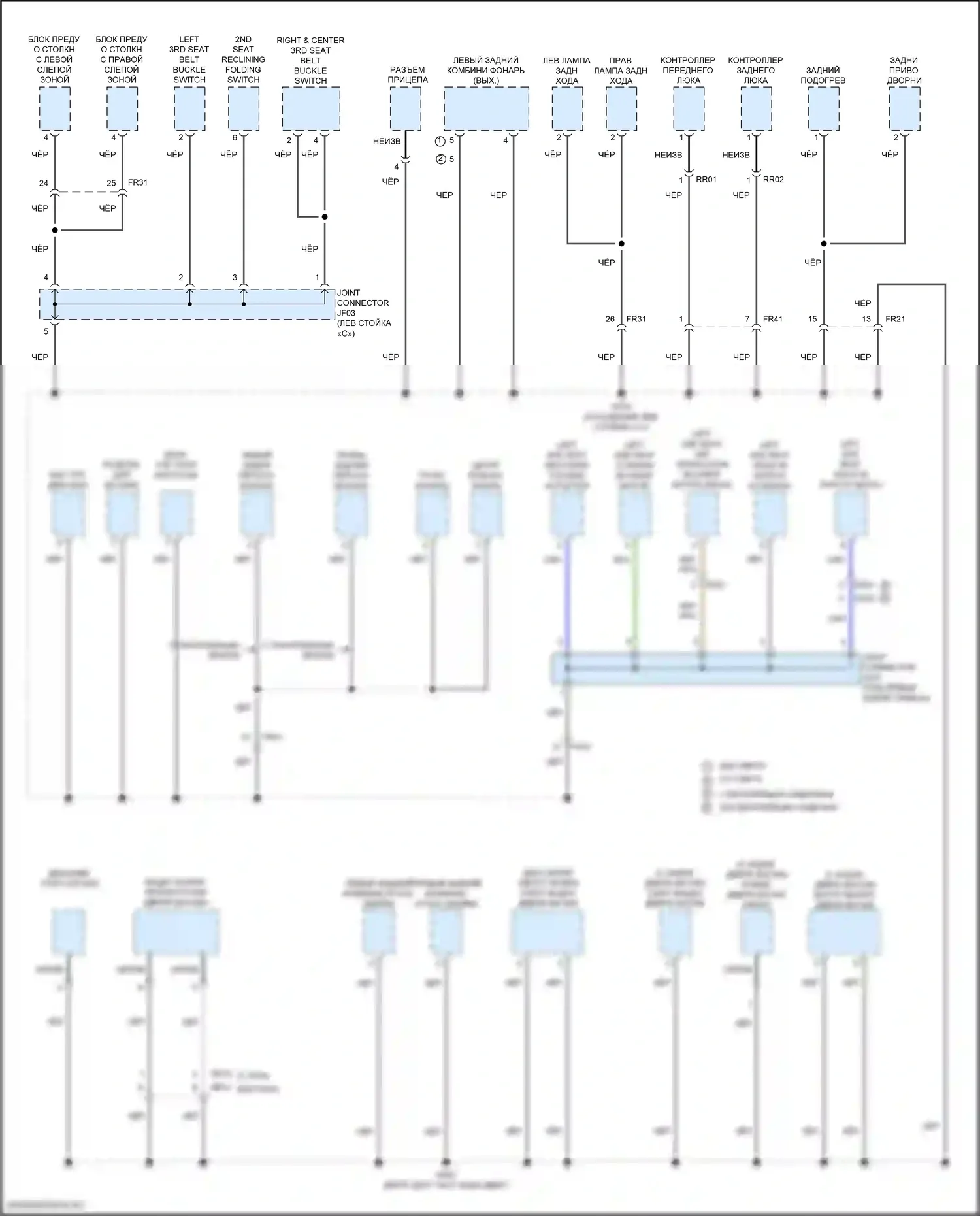 Telluride Kia I рестайлинг (2022-2024): Электросхема разводки массы (6 из 7) 