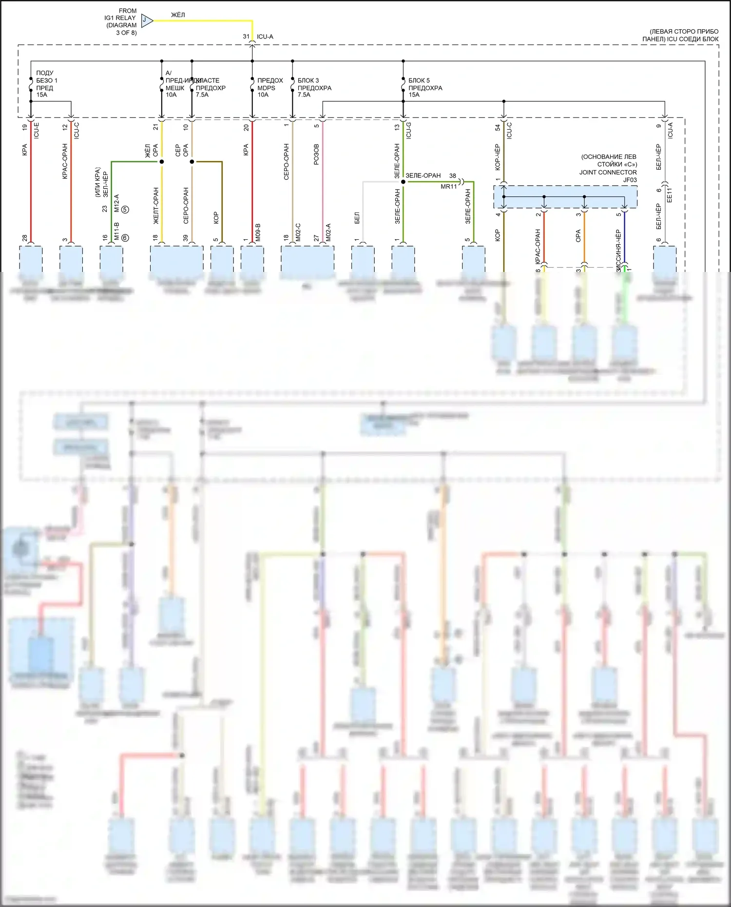 Telluride Kia I (2019-2022): Электросхема блока предохранителей реле (8 из 8) 