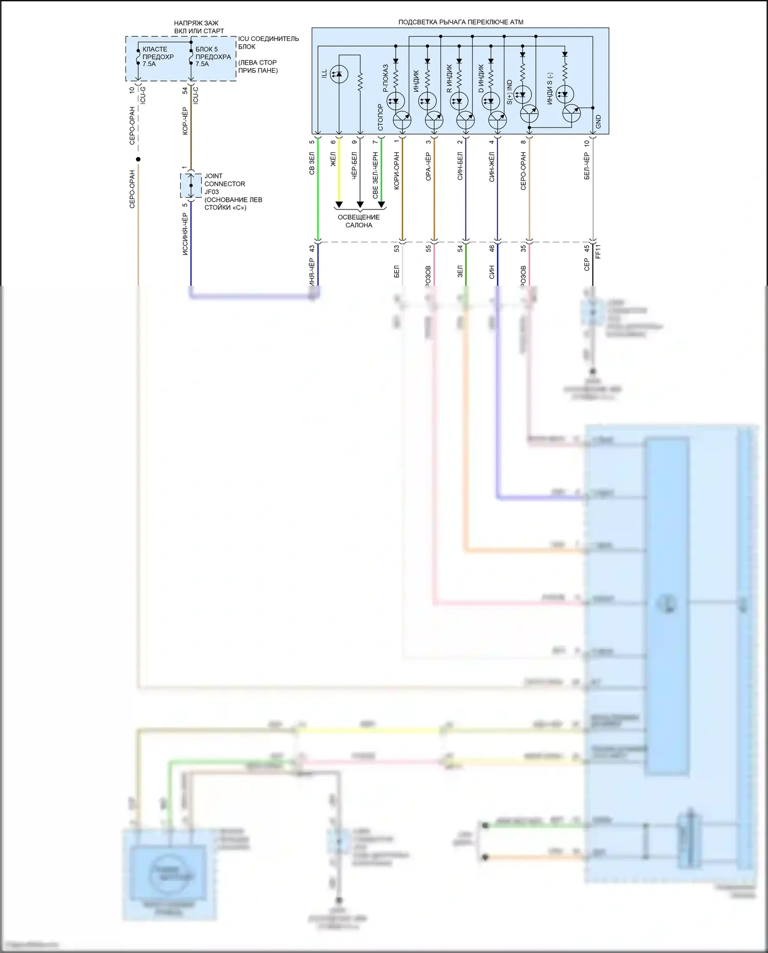 Telluride Kia I (2019-2022): Электросхема автоматической коробки передач (2 из 2) 