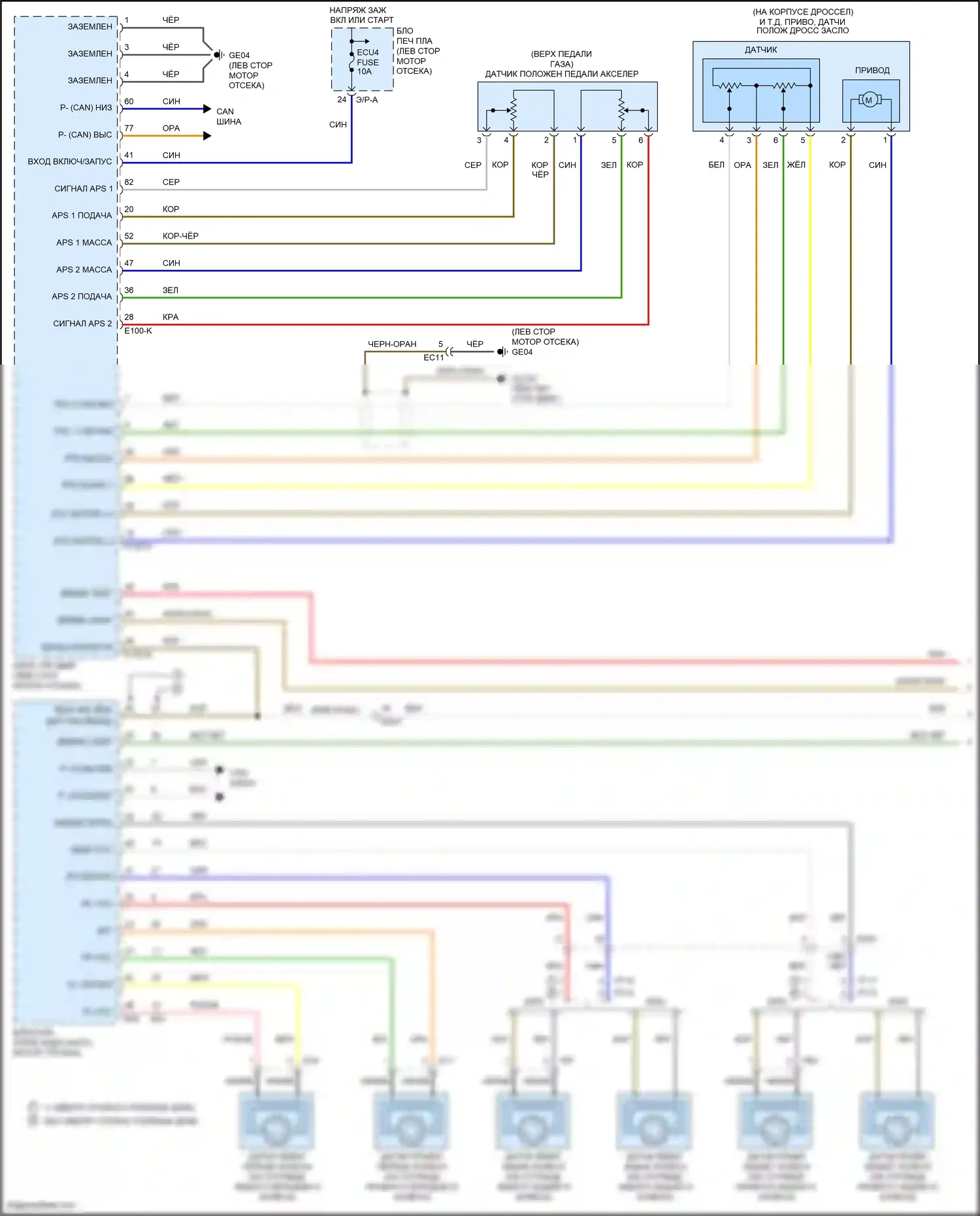 Telluride Kia I (2019-2022): Электросхема круиз-контроля (1 из 2) 