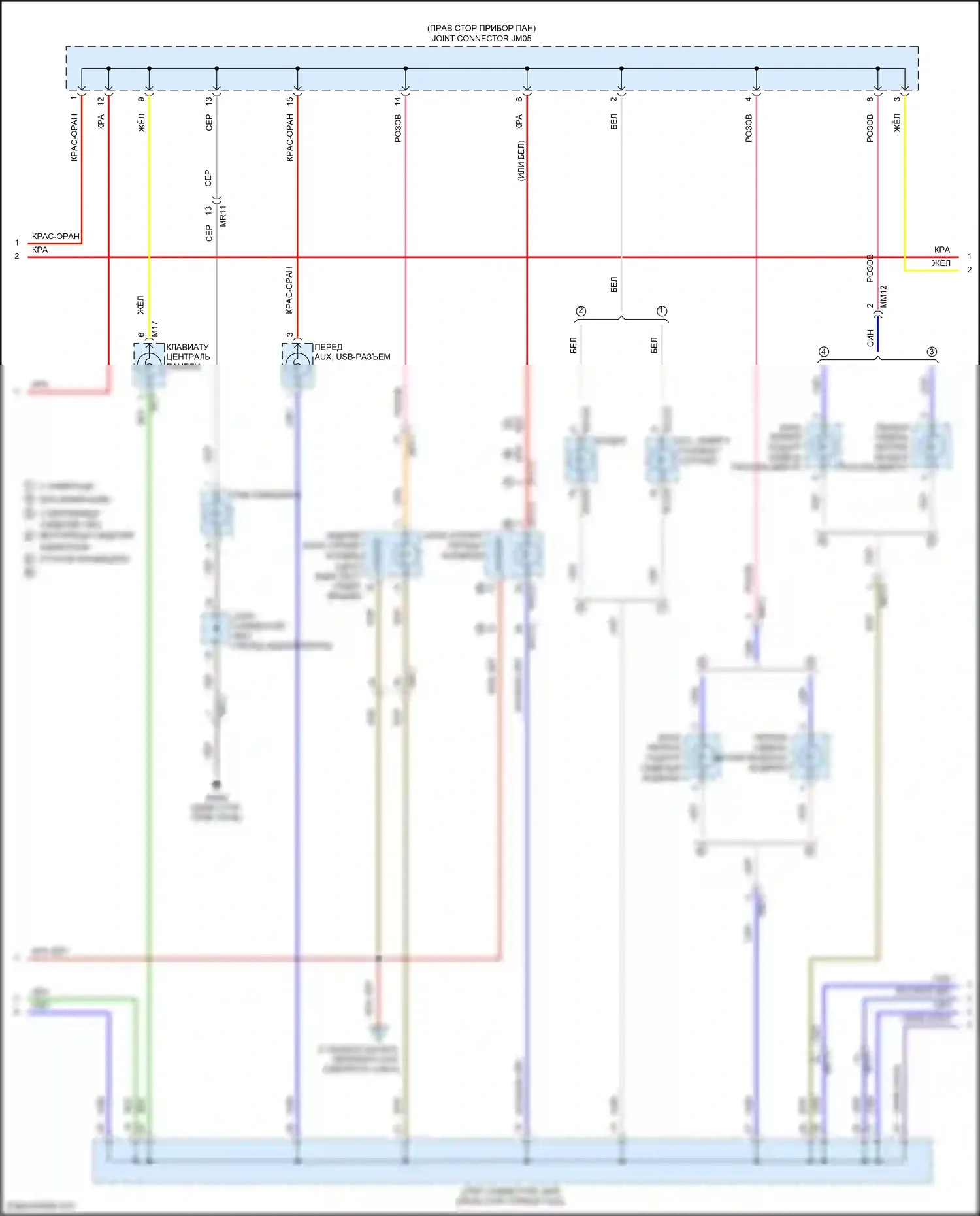 Telluride Kia I (2019-2022): Электросхема подсветки приборной панели (2 из 4) 