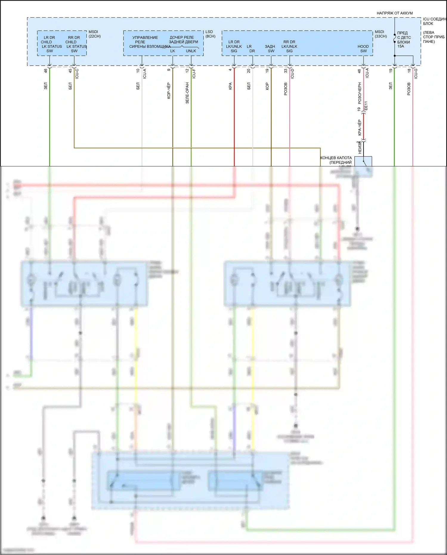 Telluride Kia I (2019-2022): Электросхема защиты от взлома (2 из 2) 