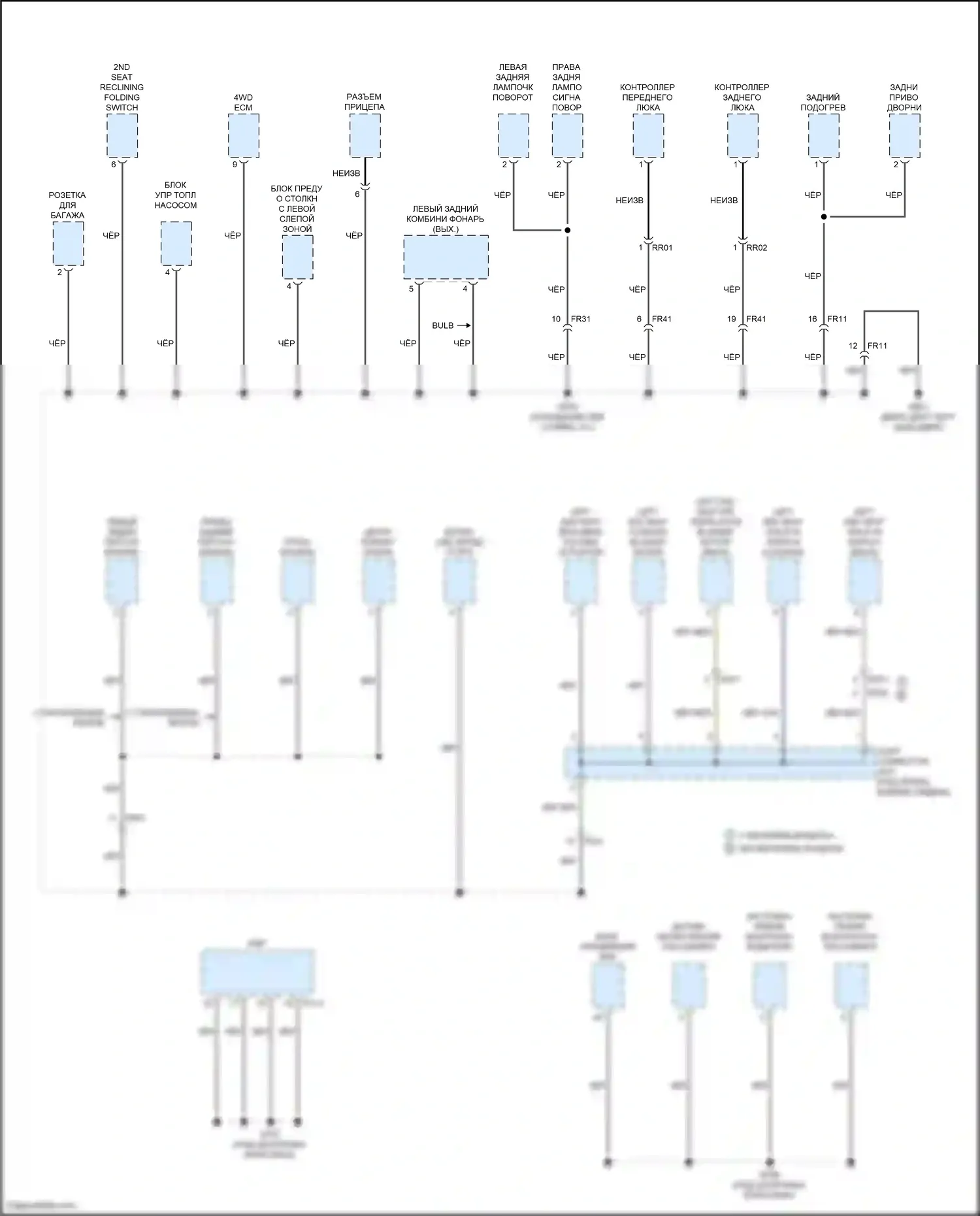 Telluride Kia I (2019-2022): Электросхема разводки массы (6 из 8) 
