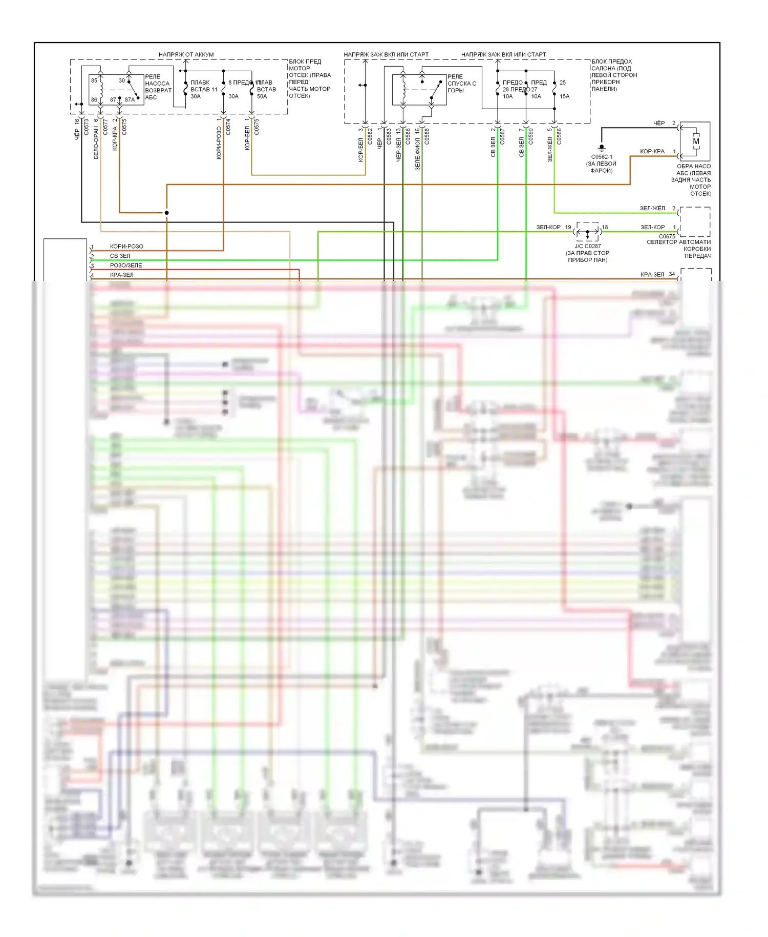 Discovery Land Rover II (1998-2004): Электросхемы антиблокировочной системы abs, без самовыравнивания 