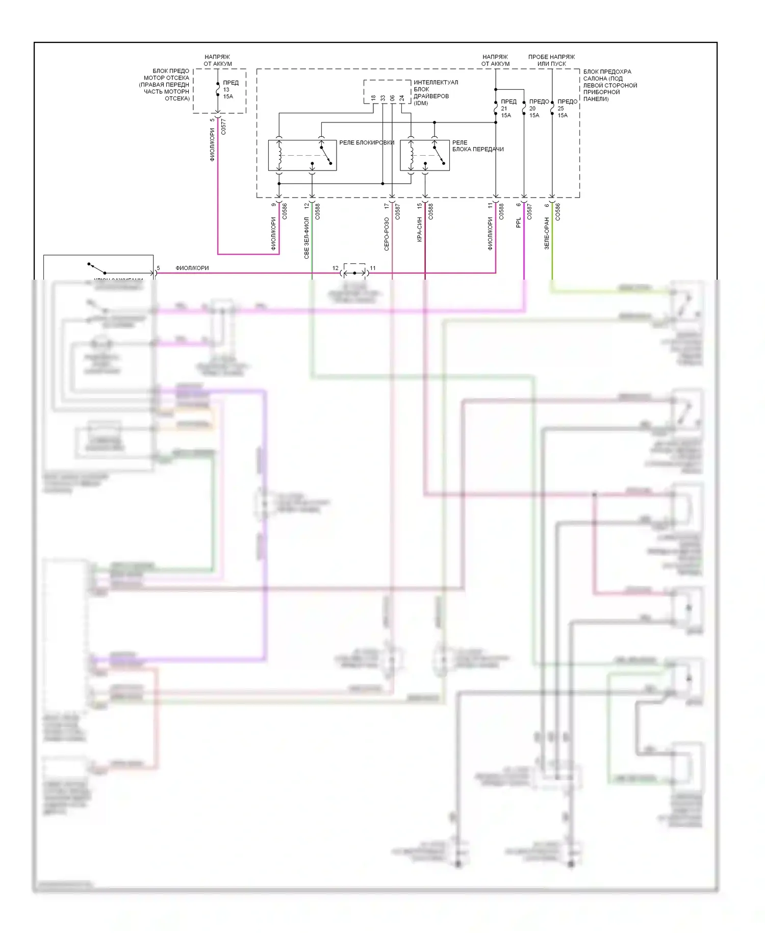 Discovery Land Rover II (1998-2004): Электросхема блокировки селектора 