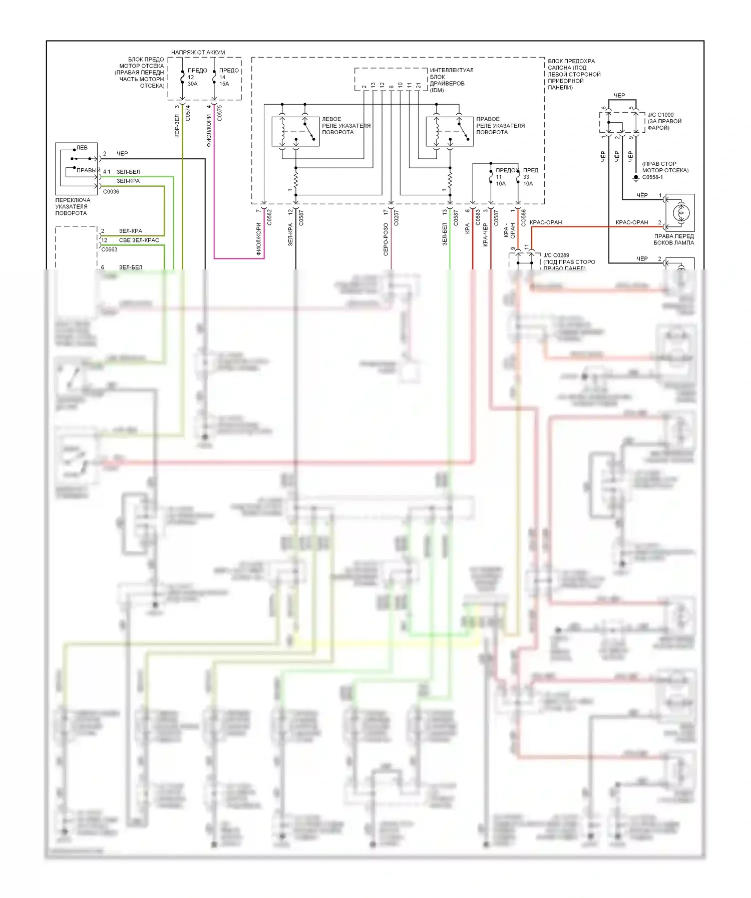 Discovery Land Rover II (1998-2004): Электросхема фар и фонарей 