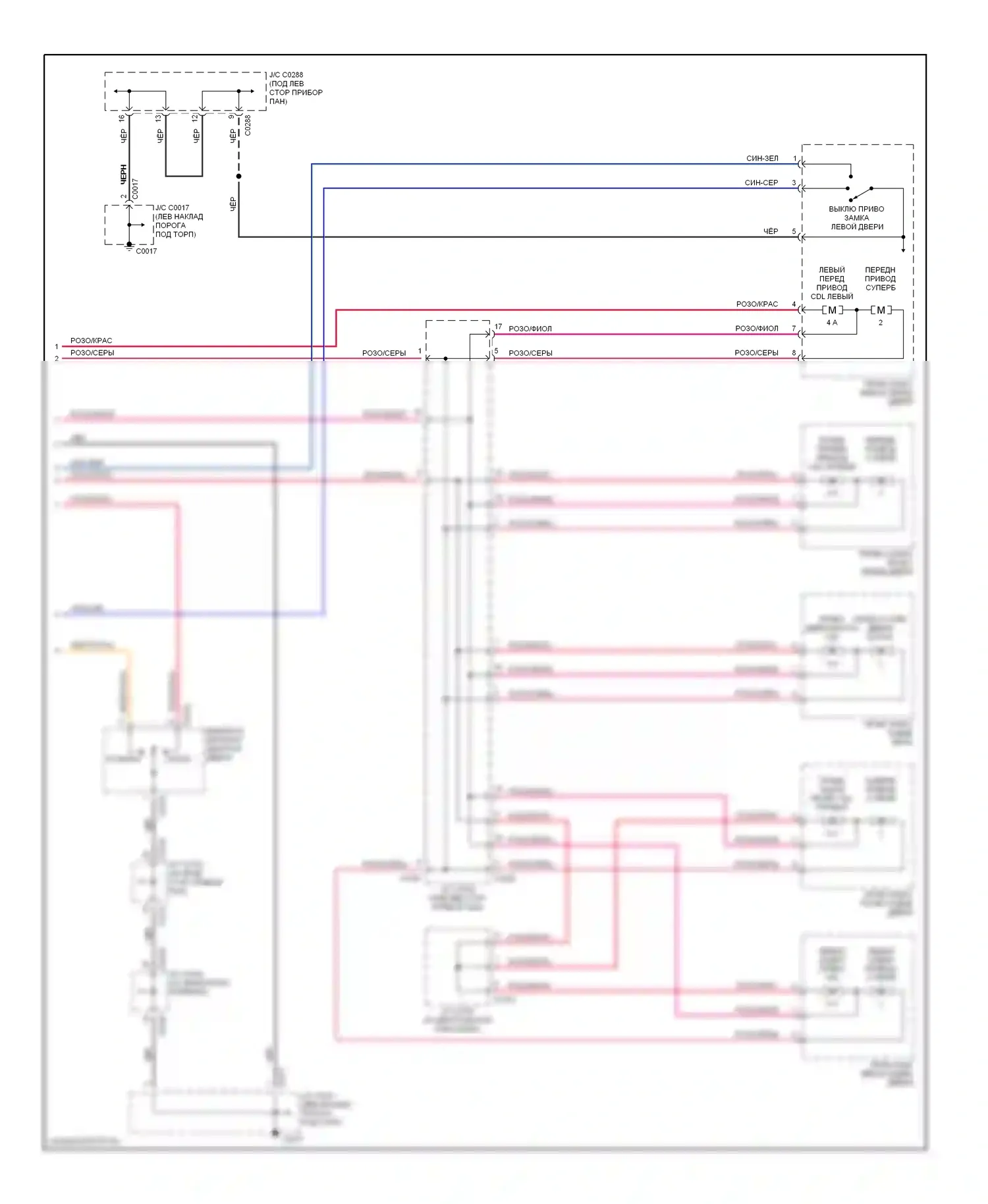 Discovery Land Rover II (1998-2004): Электросхема замка силовой двери (2 из 2) 