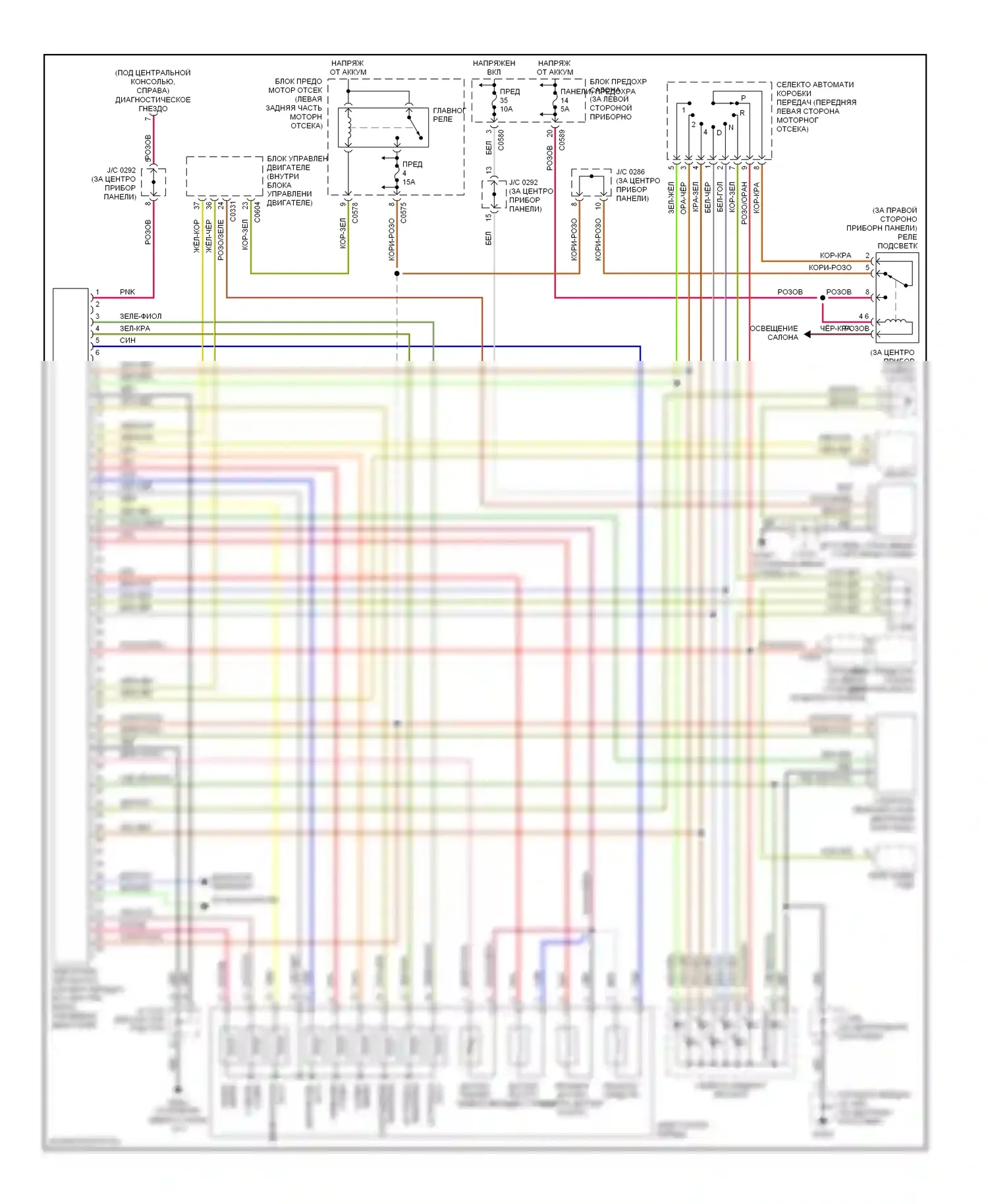 Freelander Land Rover I рестайлинг (2003-2006): Электросхема коробки передач 