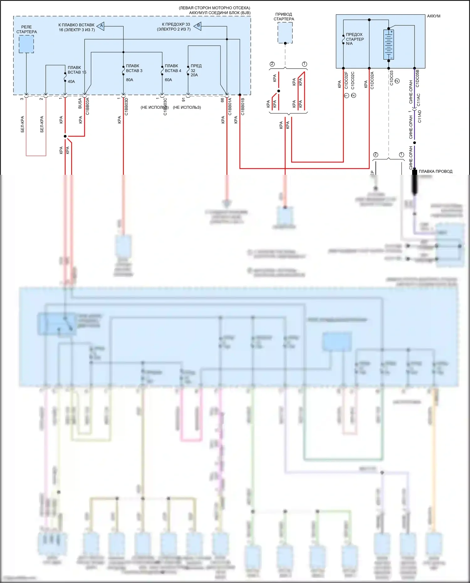 Freelander Land Rover II рестайлинг 2 (2012-2014): Электросхема блока предохранителей реле (1 из 7) 
