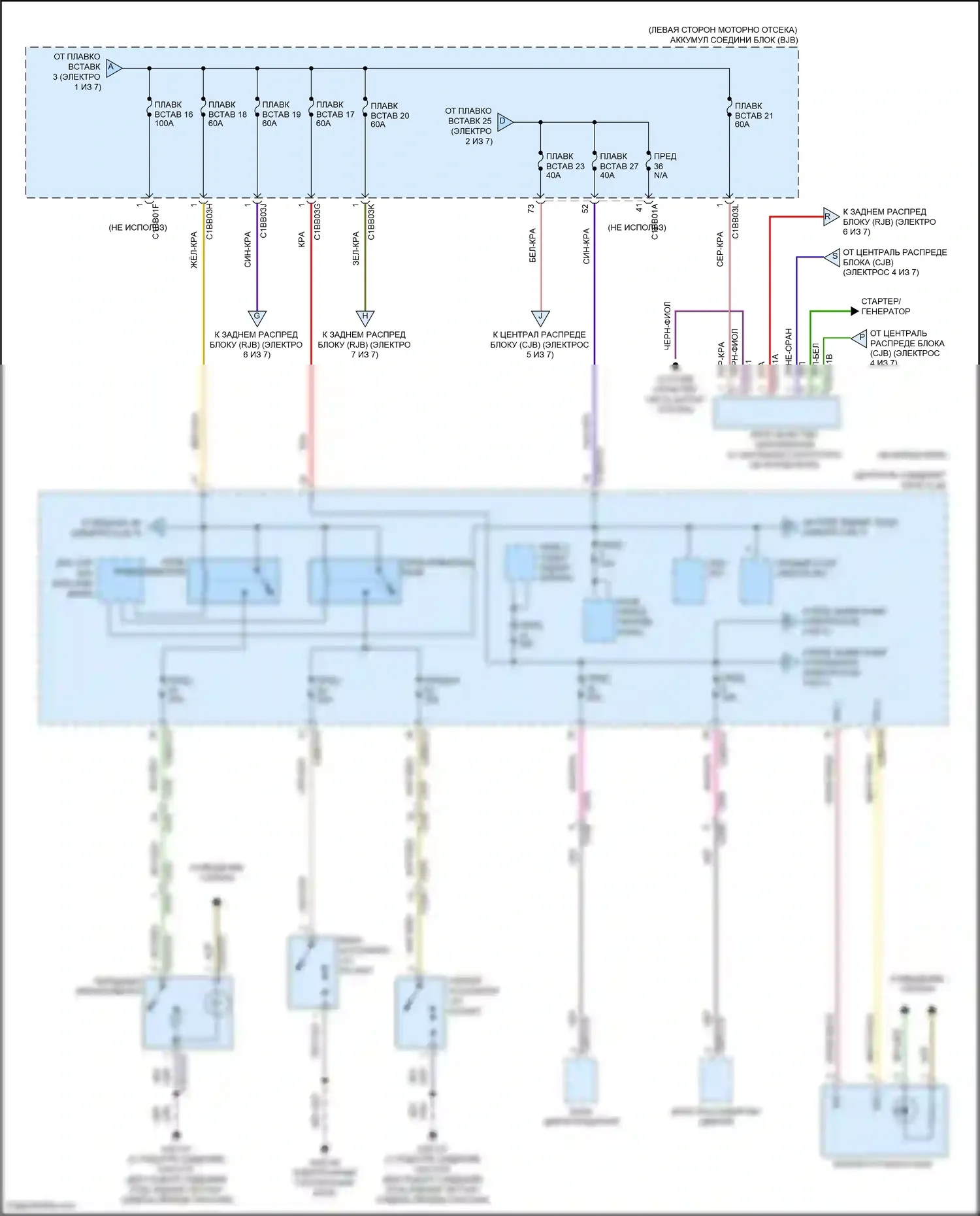 Freelander Land Rover II рестайлинг 2 (2012-2014): Электросхема блока предохранителей реле (3 из 7) 