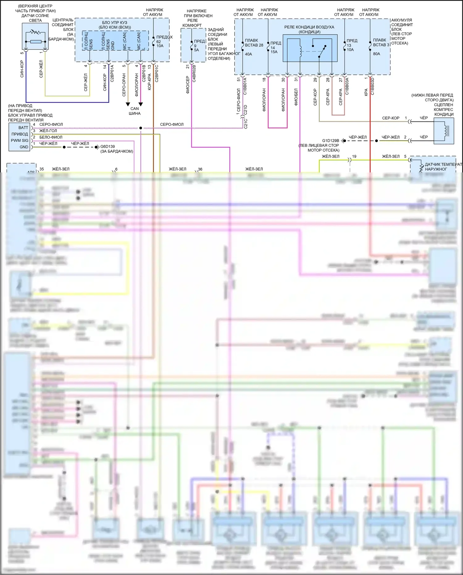 Freelander Land Rover II рестайлинг 2 (2012-2014): Электросхема климат контроля 
