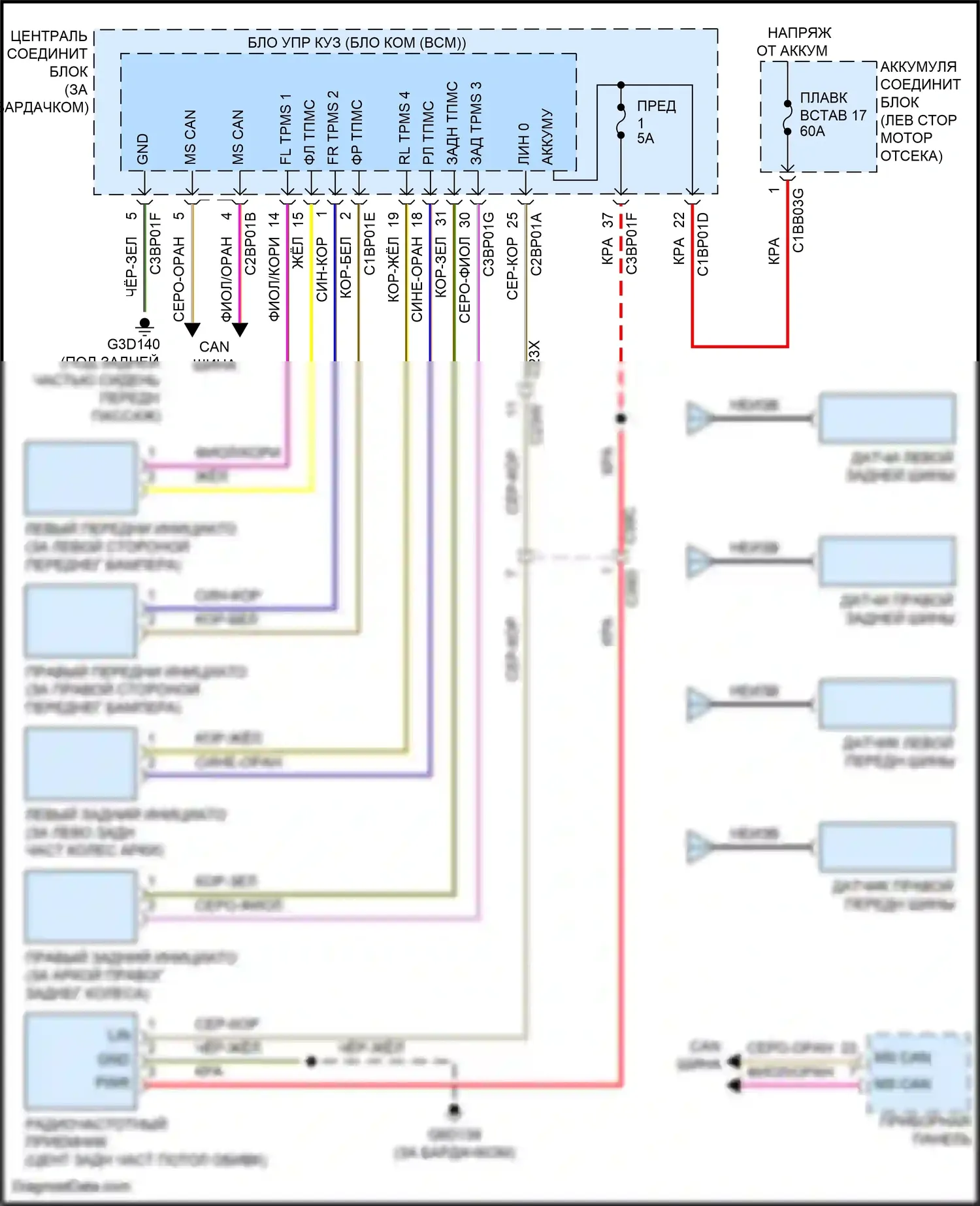 Freelander Land Rover II рестайлинг 2 (2012-2014): Электросхема помощников водителя 