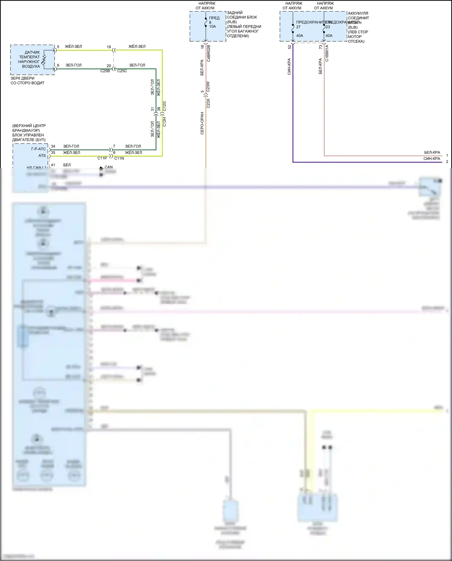 Freelander Land Rover II рестайлинг 2 (2012-2014): Электросхема приборной панели (1 из 2) 