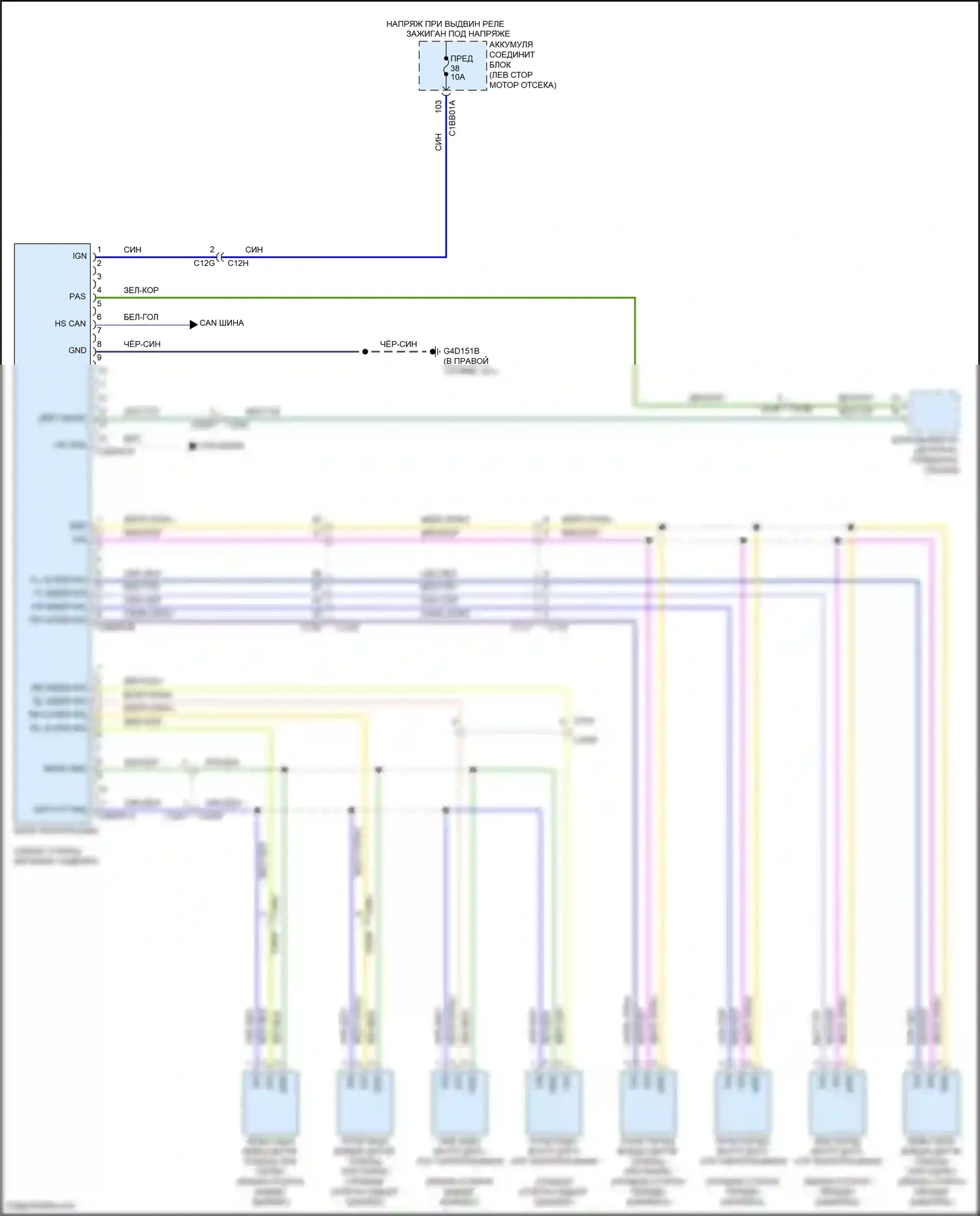 Freelander Land Rover II рестайлинг 2 (2012-2014): Электросхема парктроника 