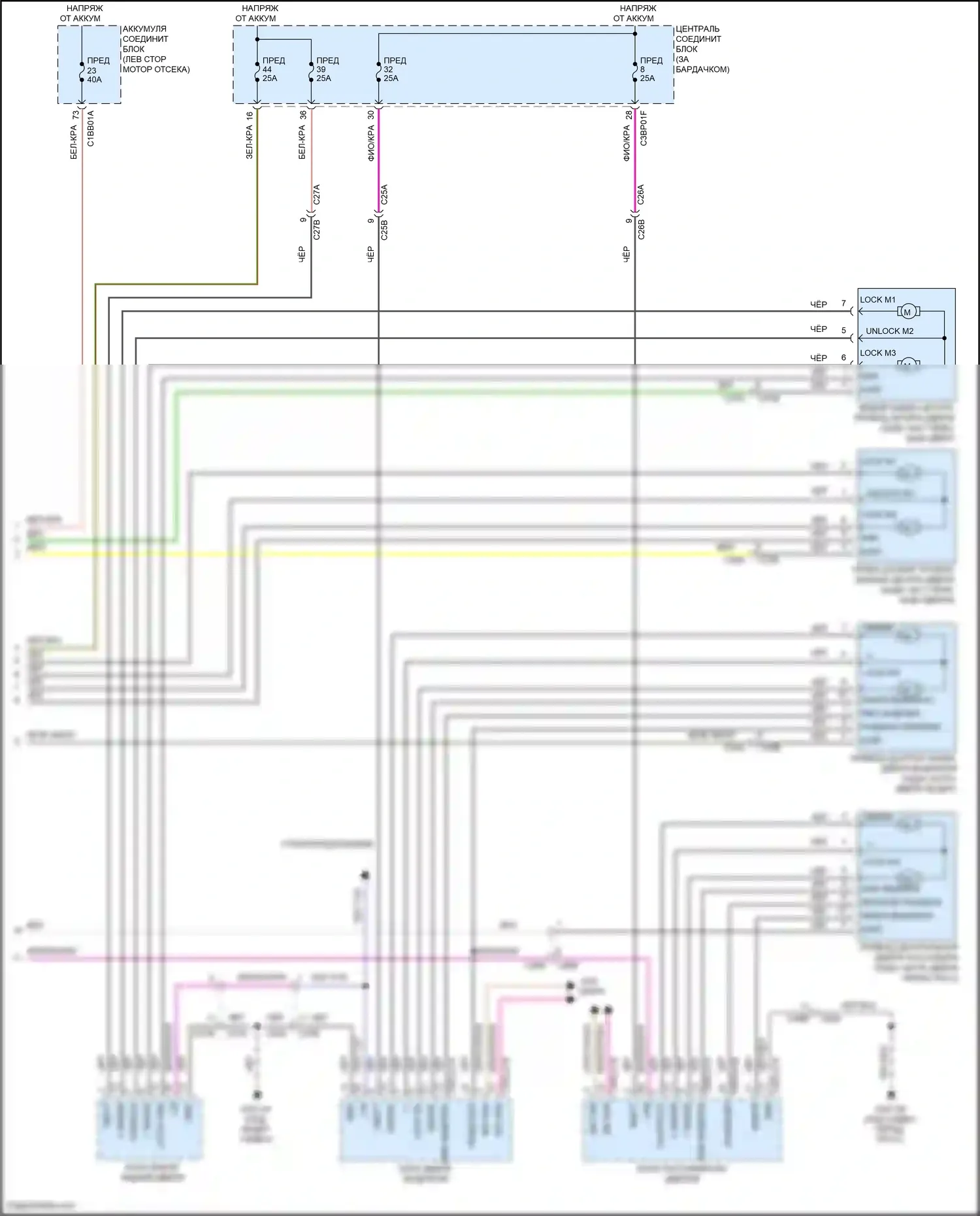 Freelander Land Rover II рестайлинг 2 (2012-2014): Электросхема центрального замка (2 из 2) 