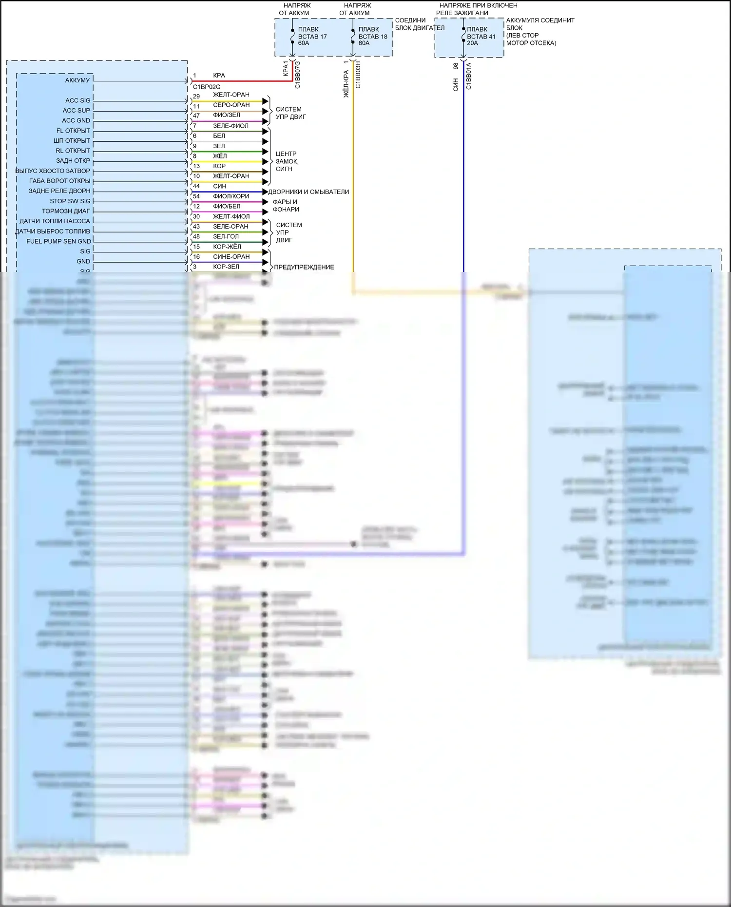 Freelander Land Rover II рестайлинг (2010-2012): Электросхема блоков управления кузовом 
