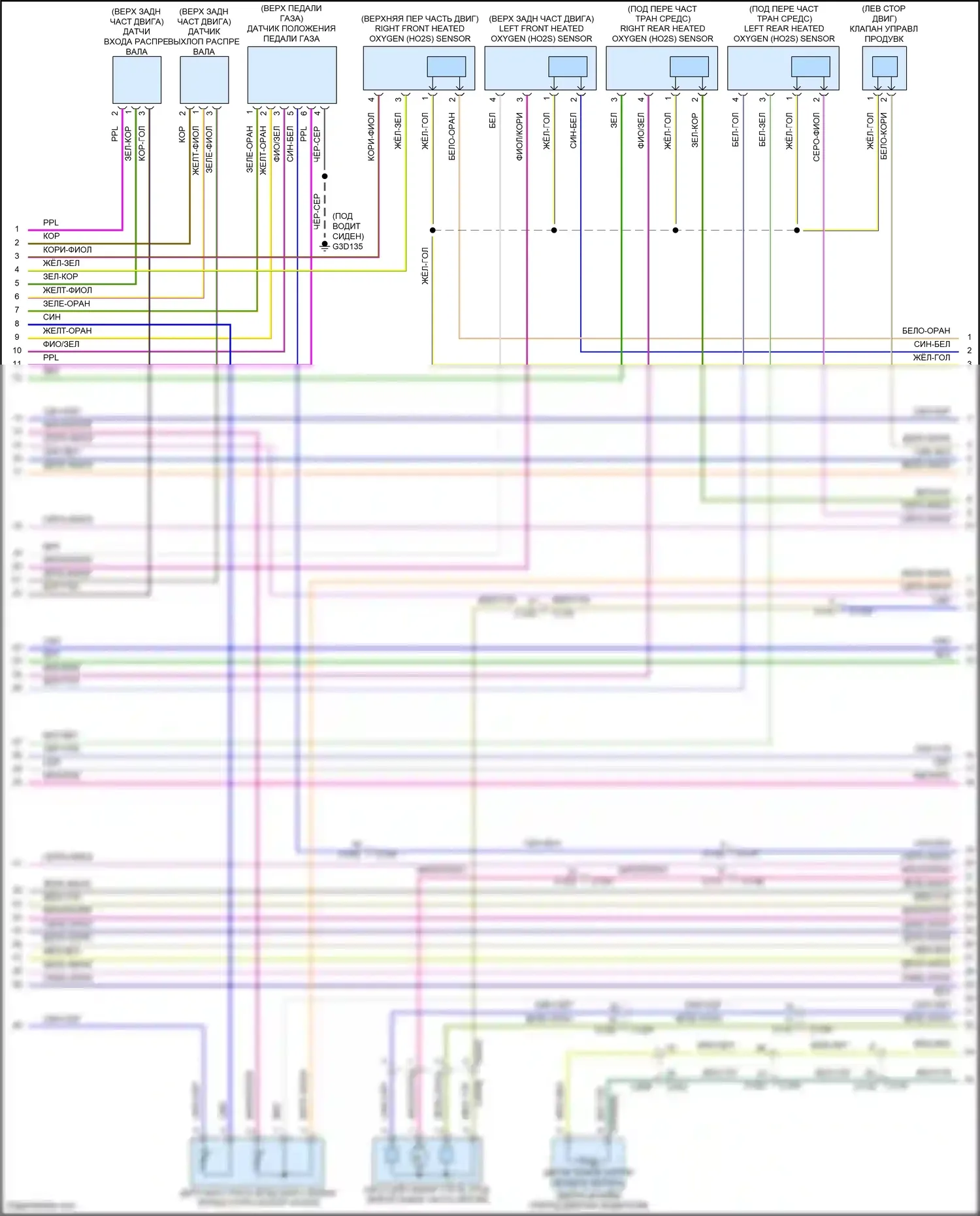 Freelander Land Rover II рестайлинг (2010-2012): Электросхема двигателя 3.2l (2 из 4) 