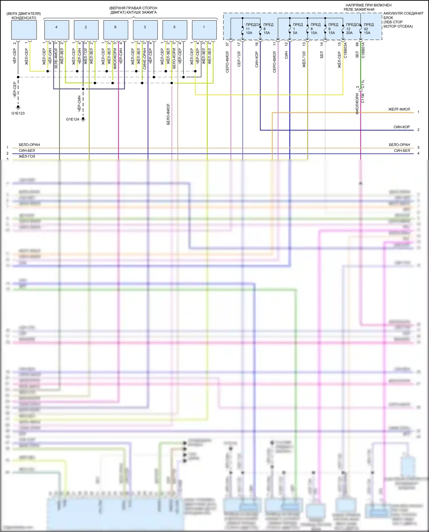Freelander Land Rover II рестайлинг (2010-2012): Электросхема двигателя 3.2l (3 из 4) 