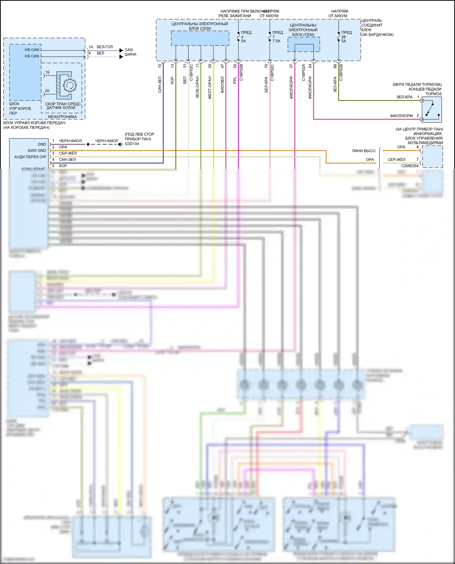 Freelander Land Rover II рестайлинг (2010-2012): Электросхема круиз-контроля 