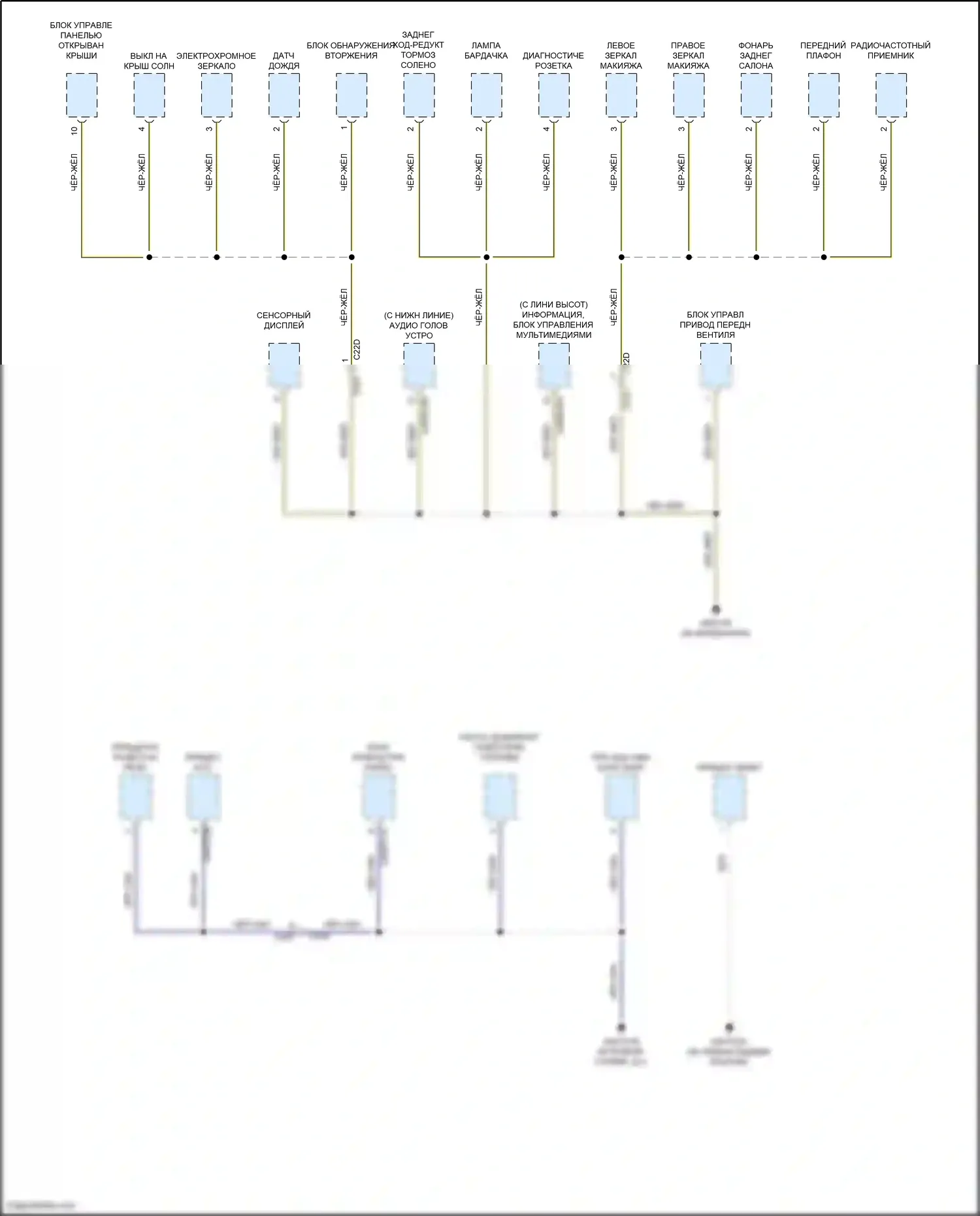 Freelander Land Rover II рестайлинг (2010-2012): Электросхема точек подключения масс (4 из 4) 