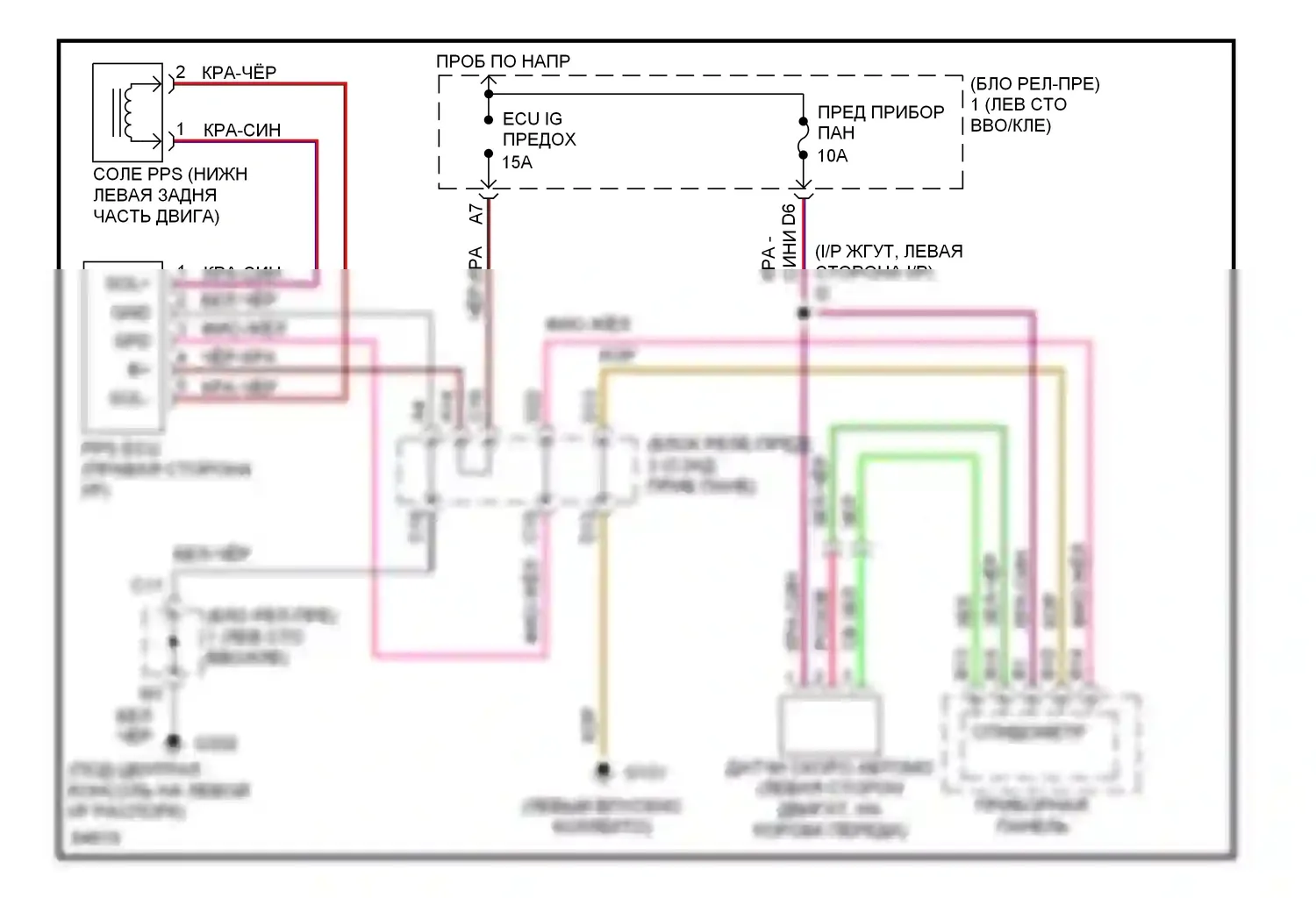 ES Lexus XV10 рестайлинг (1994-1996): Электросхема электроусилителя руля 