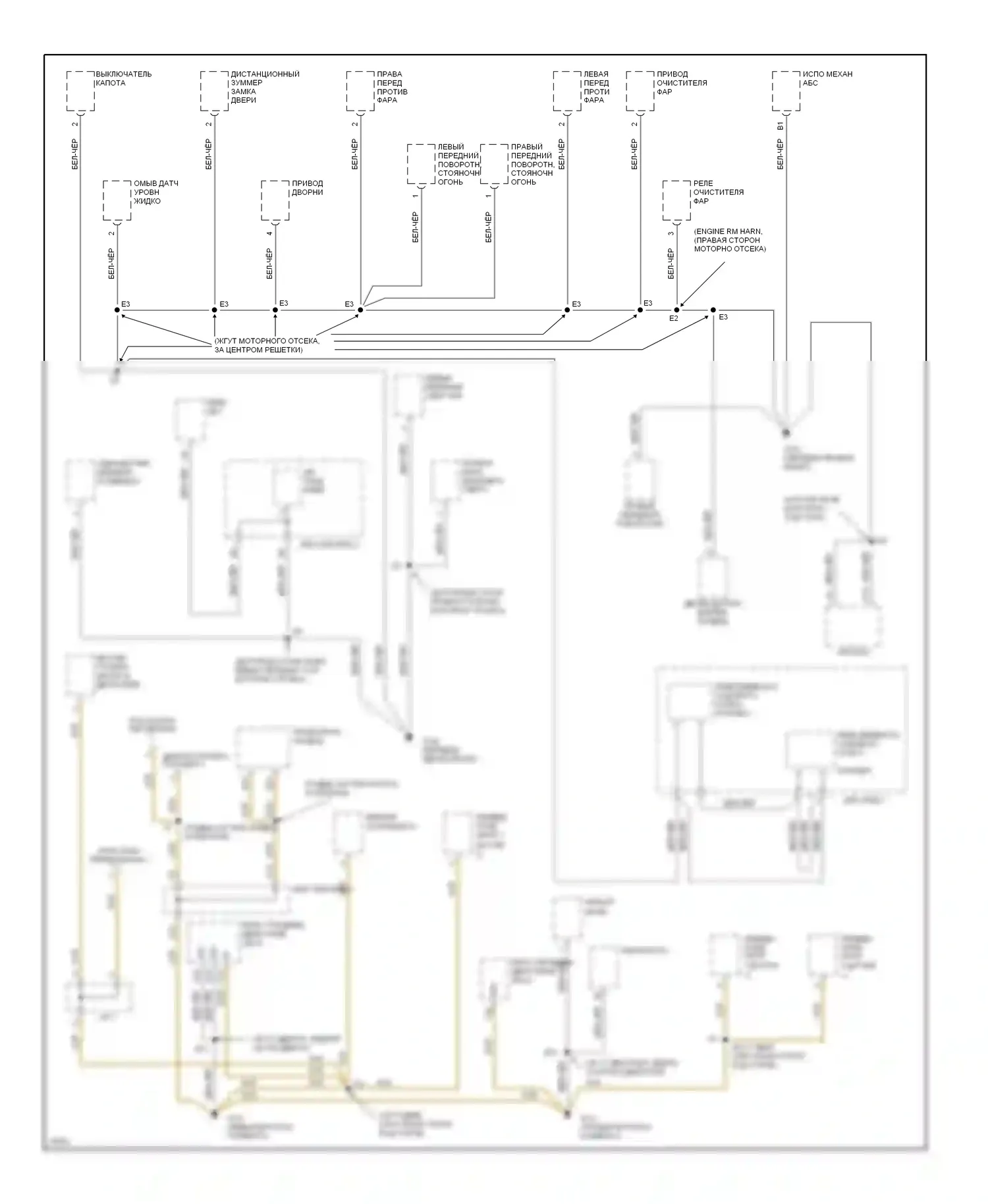 ES Lexus XV10 рестайлинг (1994-1996): Электросхема точек подключения масс (1 из 3) 