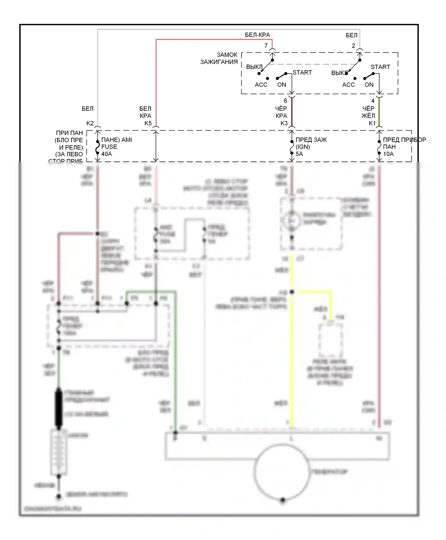 ES Lexus XV20 (1996-2001): Электросхема генератора 