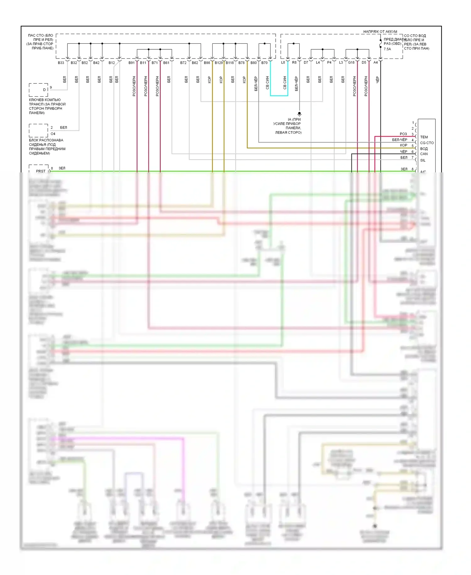 ES Lexus XV30 рестайлинг (2003-2006): Can шина электросхема 