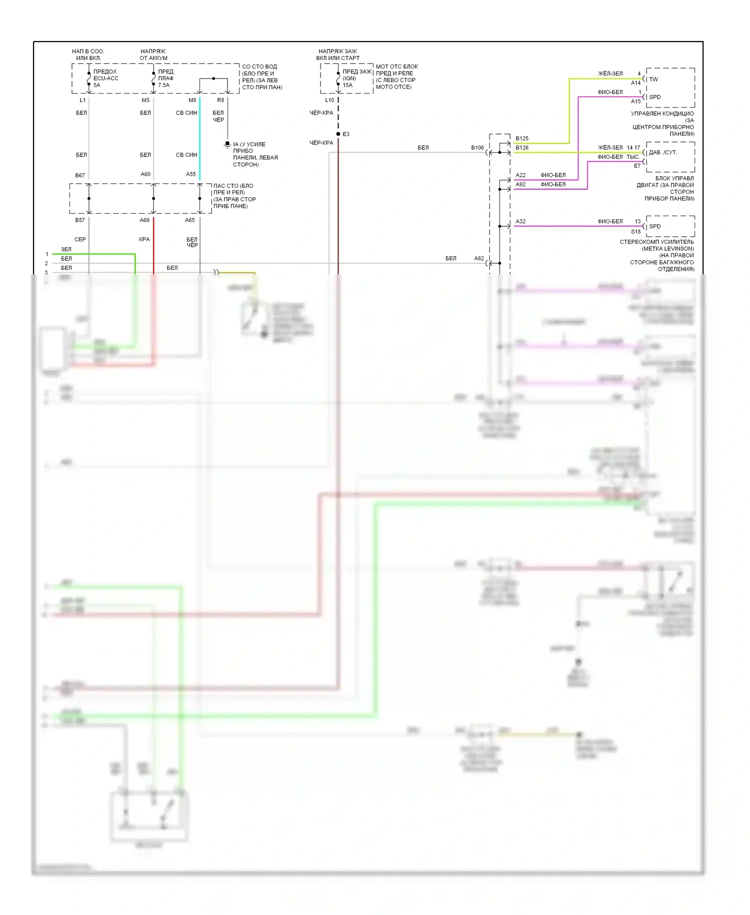 ES Lexus XV30 рестайлинг (2003-2006): Электросхема приборной панели (2 из 2) 