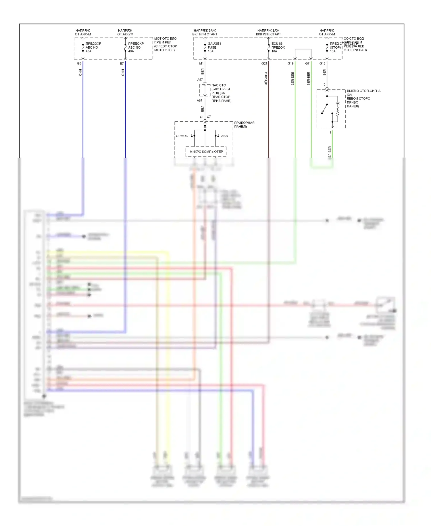 ES Lexus XV30 (2001-2003): Электросхемы антиблокировочной системы abs, без vsc 