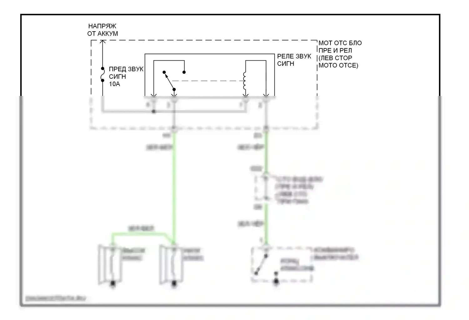 ES Lexus XV30 (2001-2003): Электросхема клаксона 