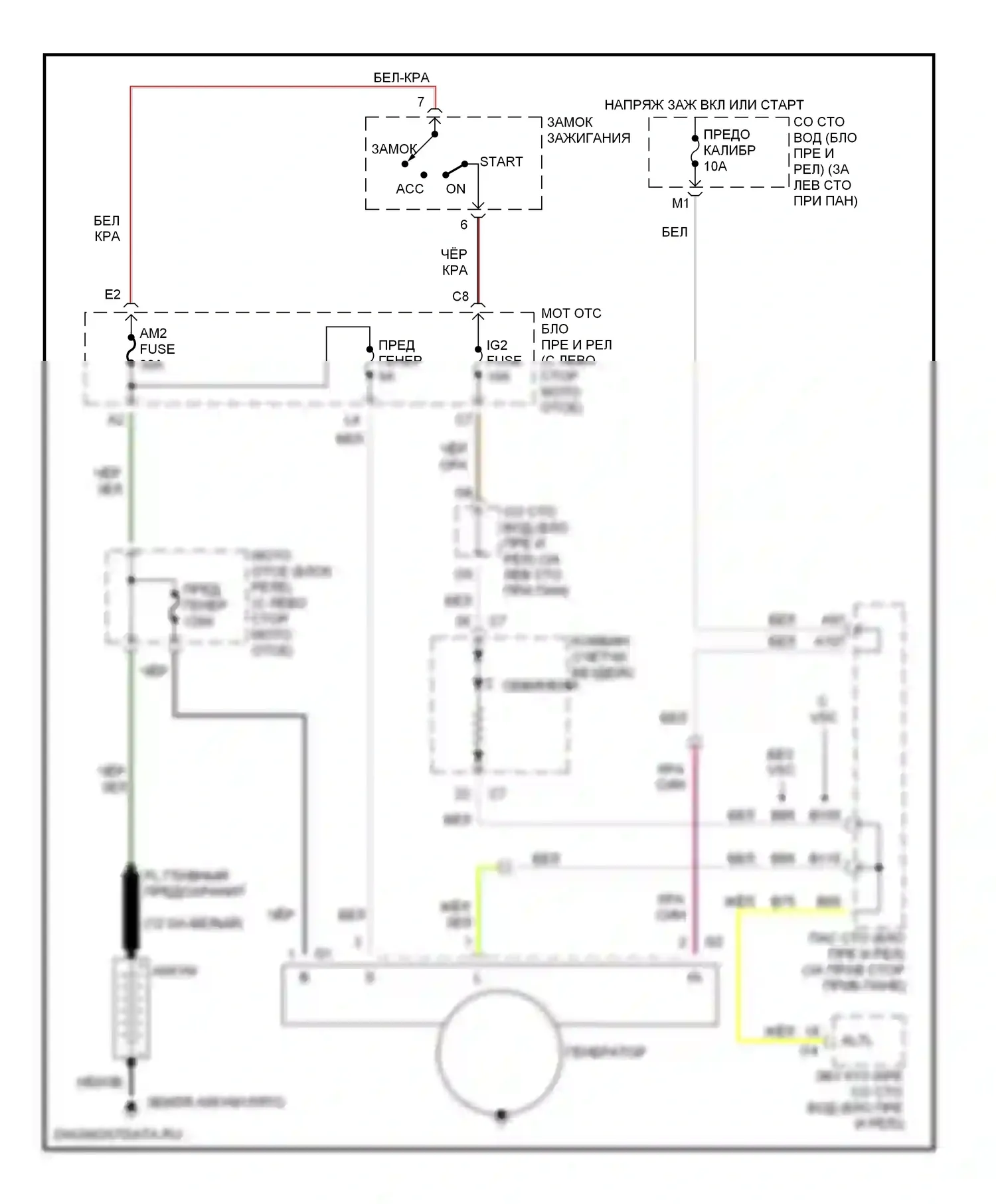 ES Lexus XV30 (2001-2003): Электросхема генератора 