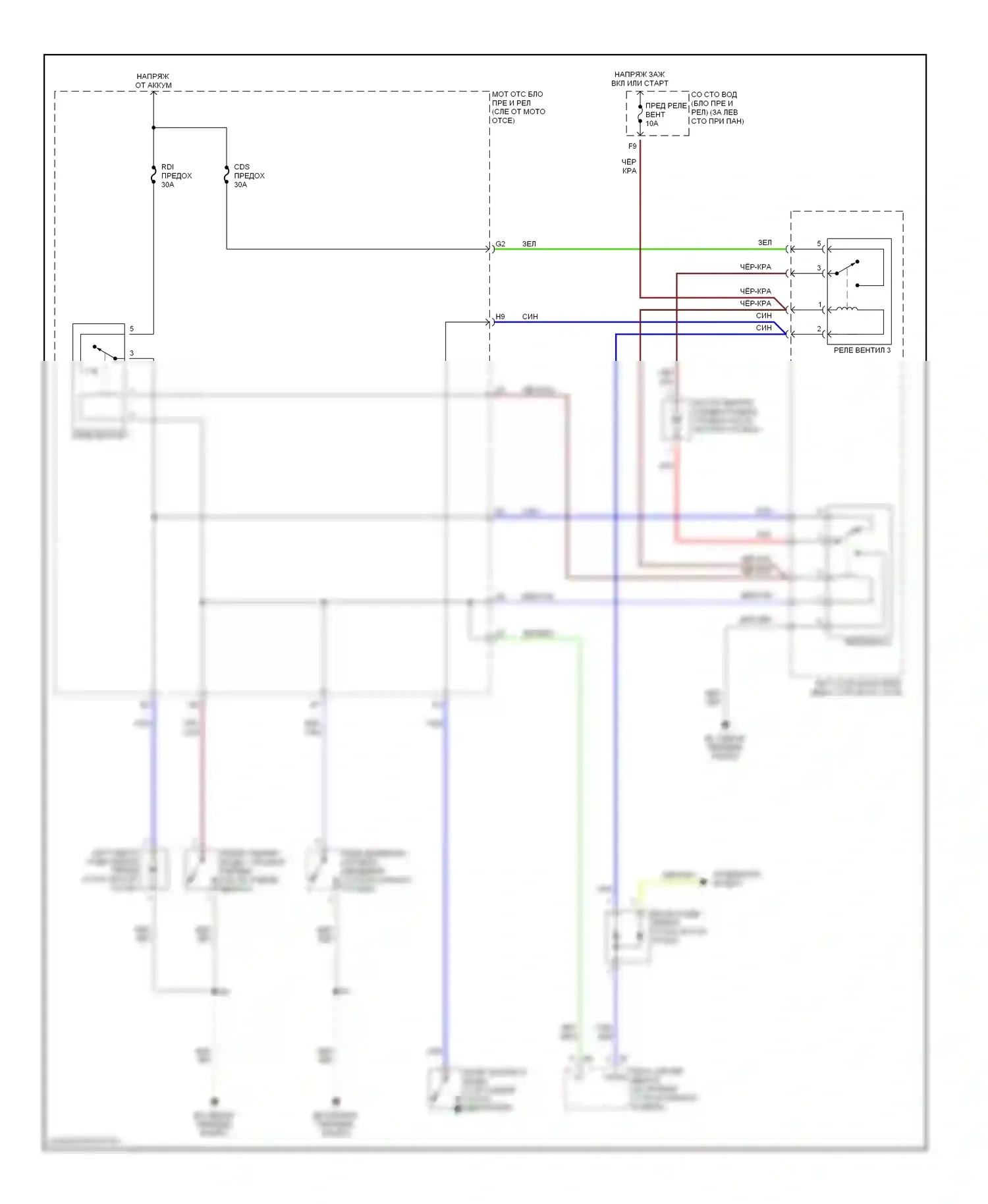 ES Lexus XV30 (2001-2003): Электросхема вентилятора охлаждения 