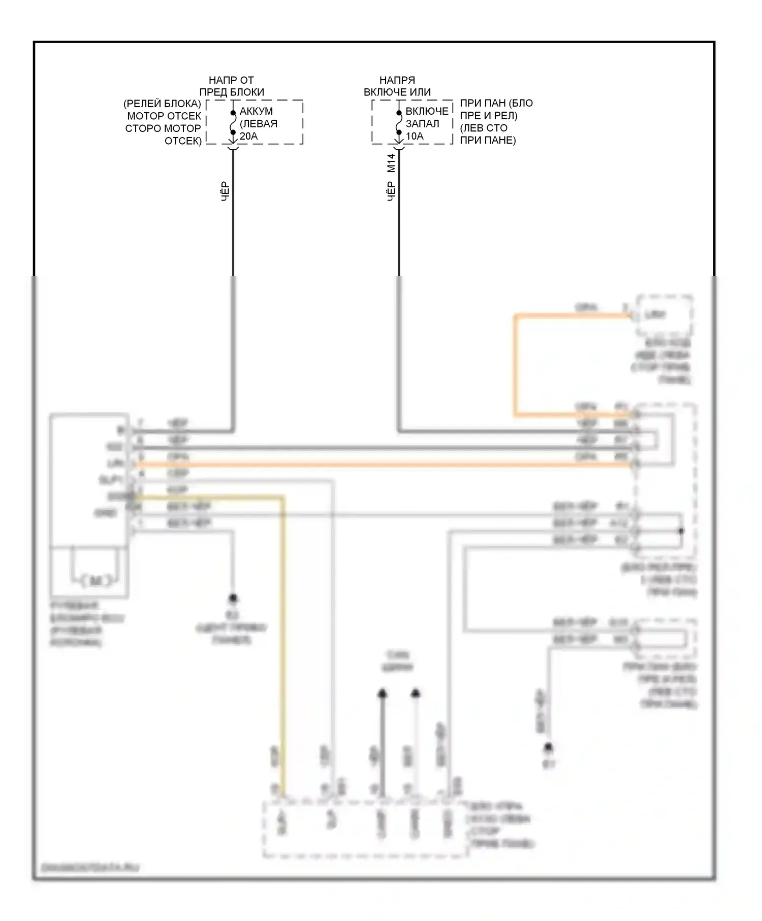 ES Lexus XV40 рестайлинг (2009-2012): Электросхема рулевой колонки 
