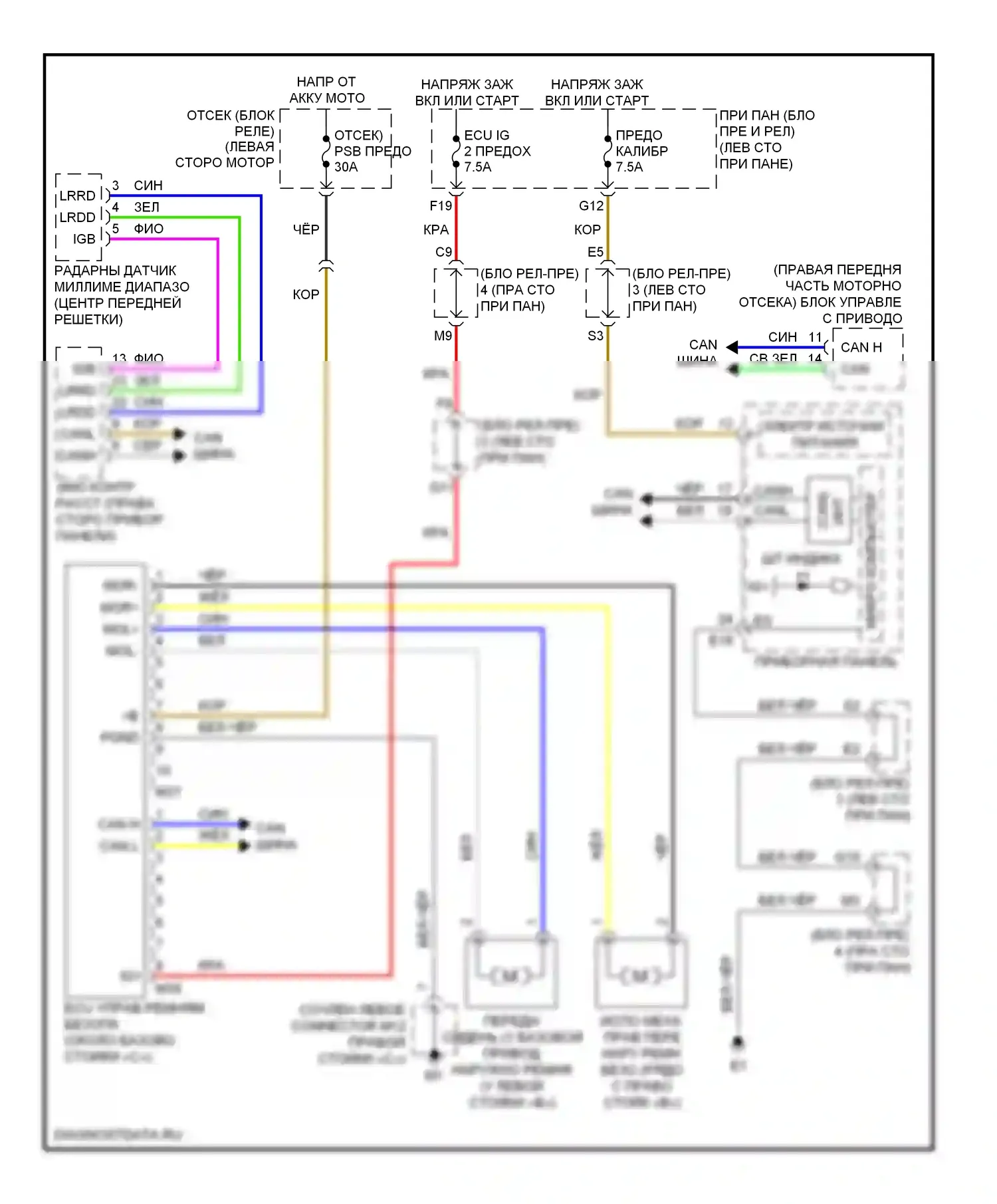 ES Lexus XV40 рестайлинг (2009-2012): Электросхема до экстренного торможения 